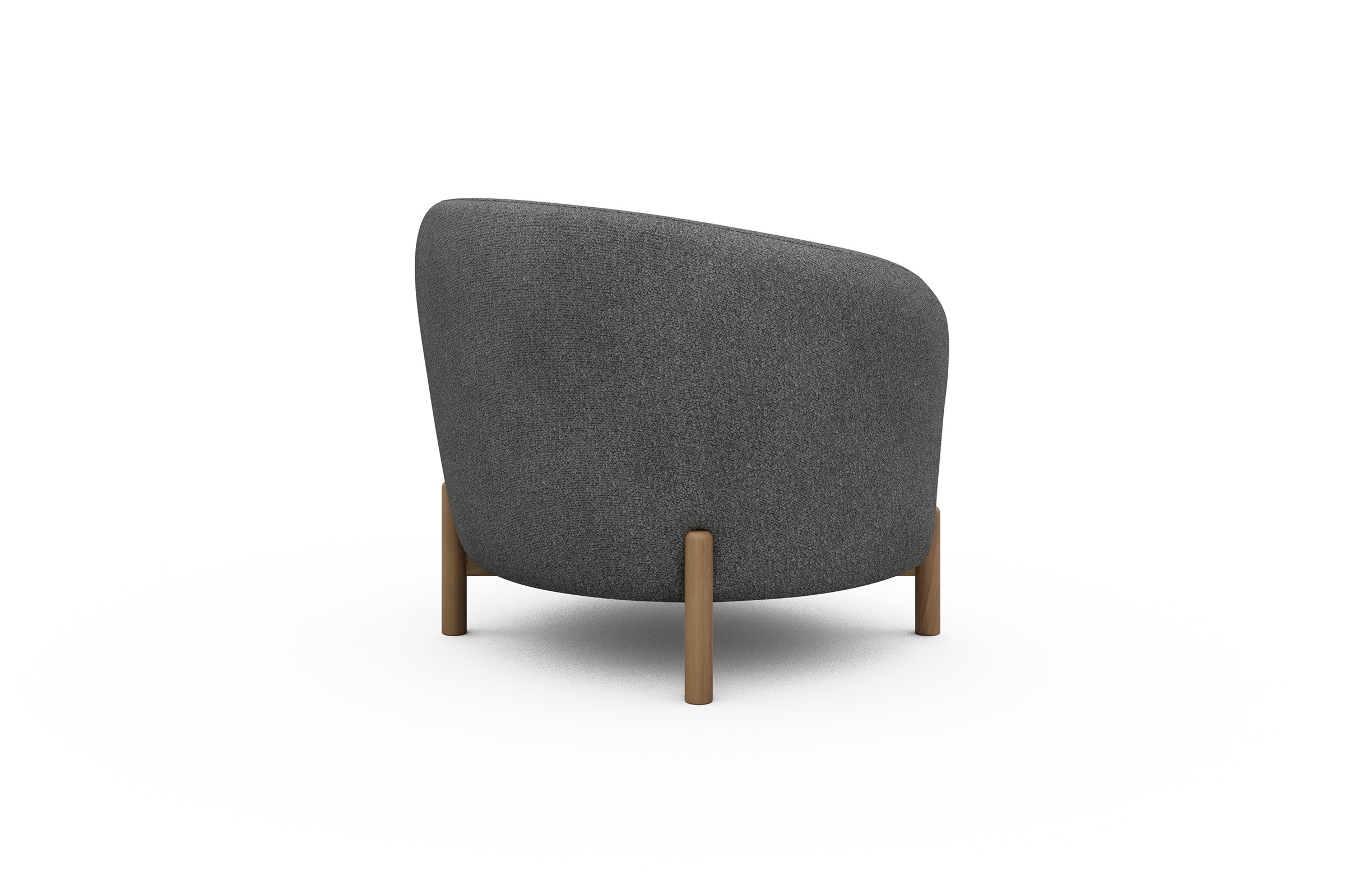 Sessel Ronda Holzbeine Eiche Natur Boucle-Ash-Grey