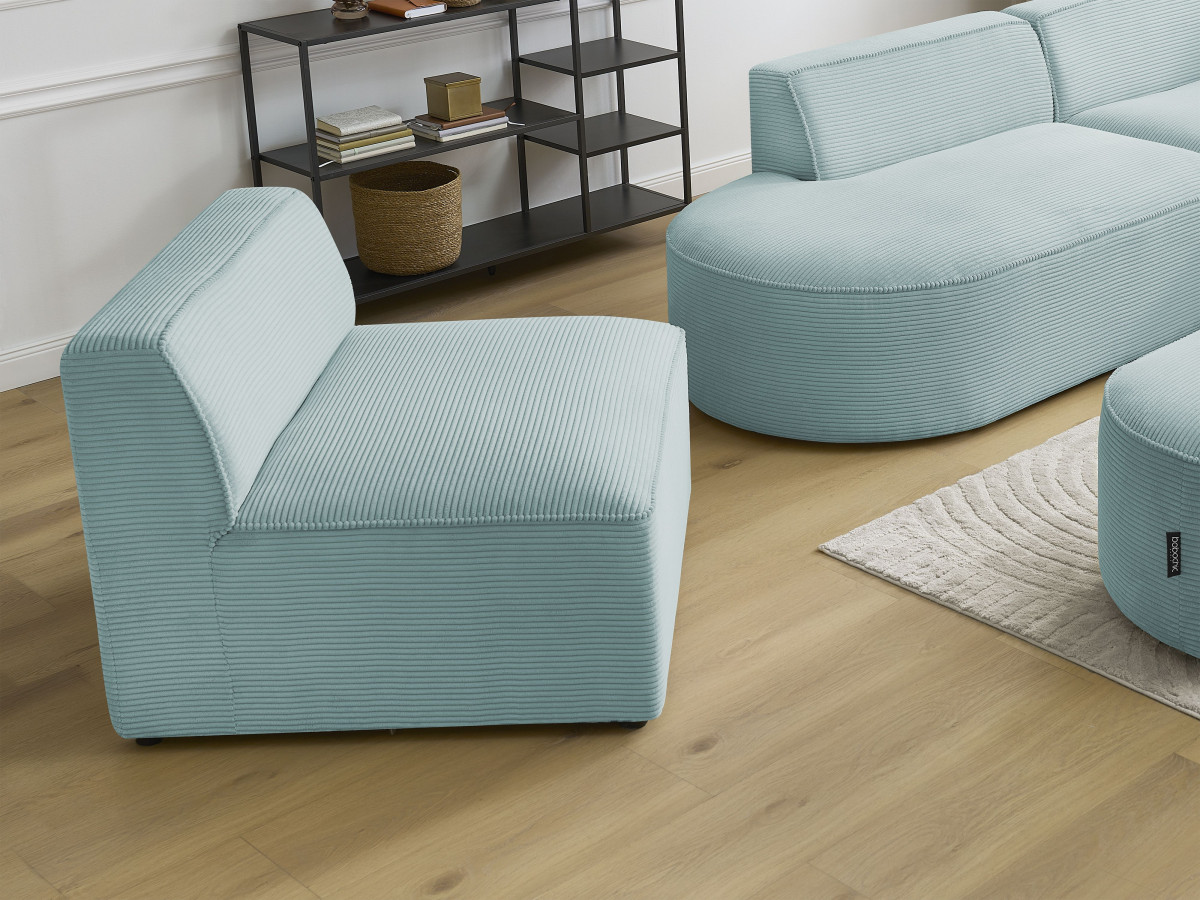 Bobochic Rousseau Sofamodul 1-Sitzer Cordsamt Hellblau