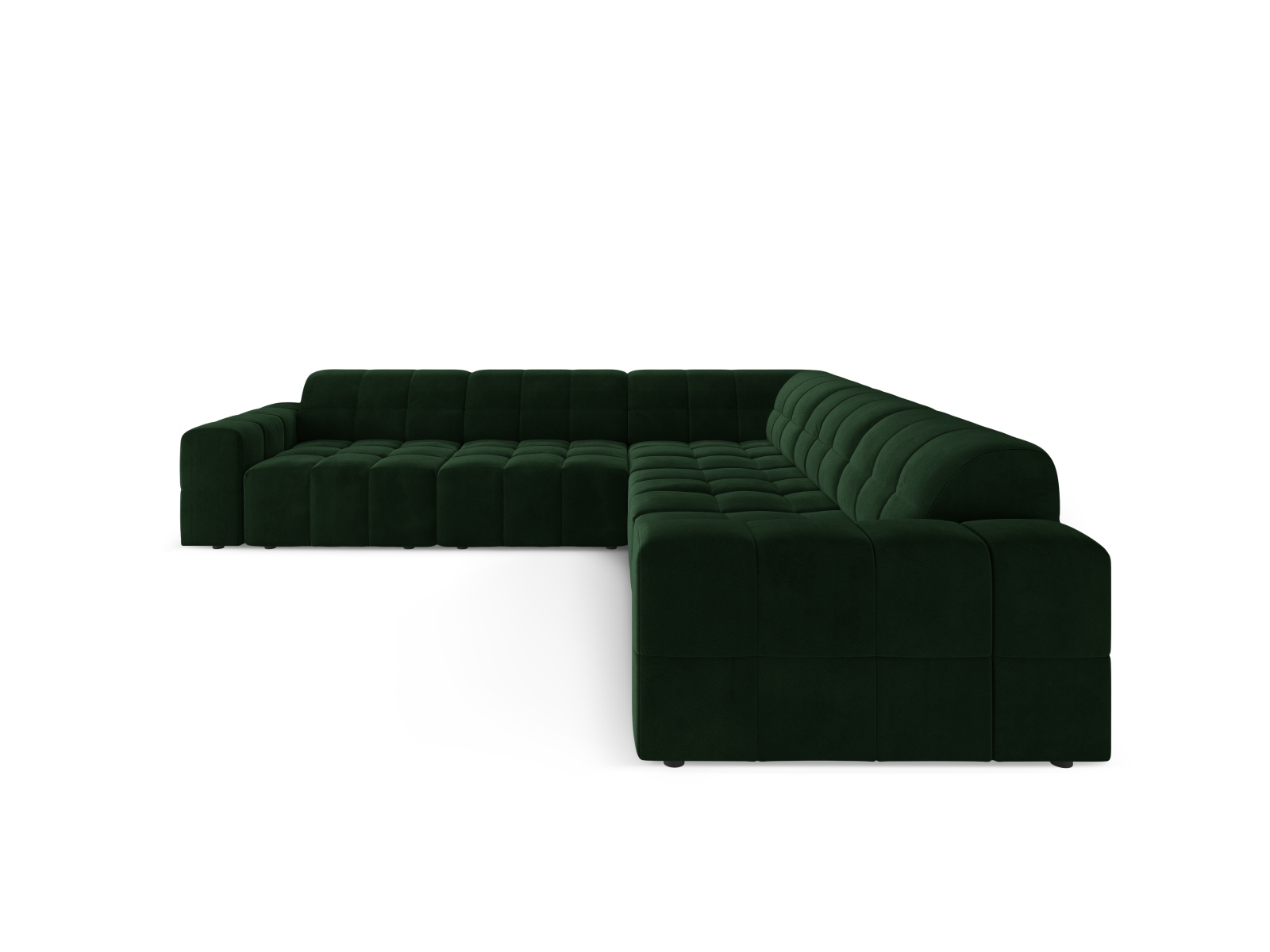 Cosmopolitan Design Symmetrisches Ecksofa Chicago 4-Sitzer Samt Bluvel Flaschengrün