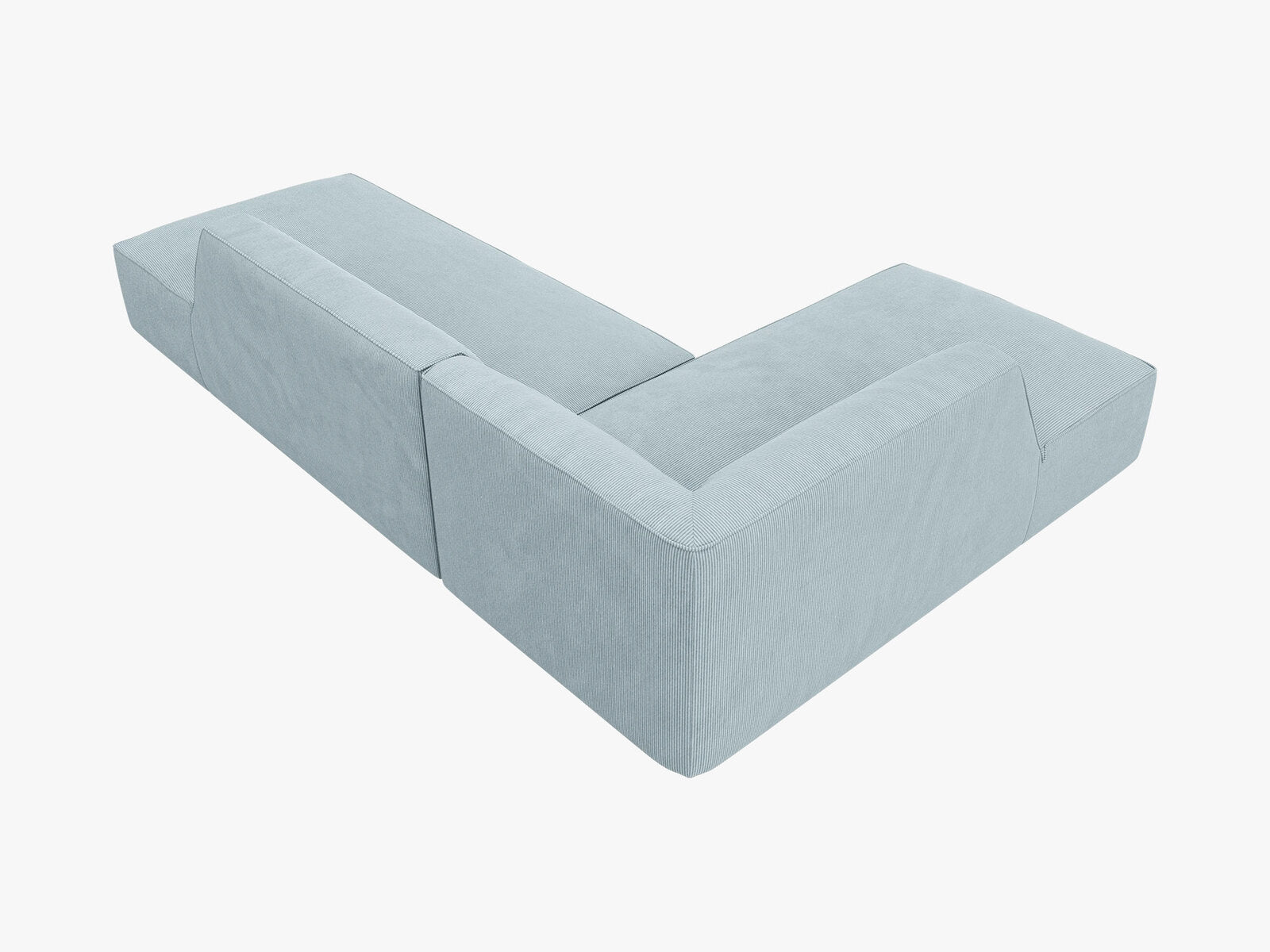 Micadoni Ecksofa Ruby 4-Sitzer Links Kord Scala Hellblau