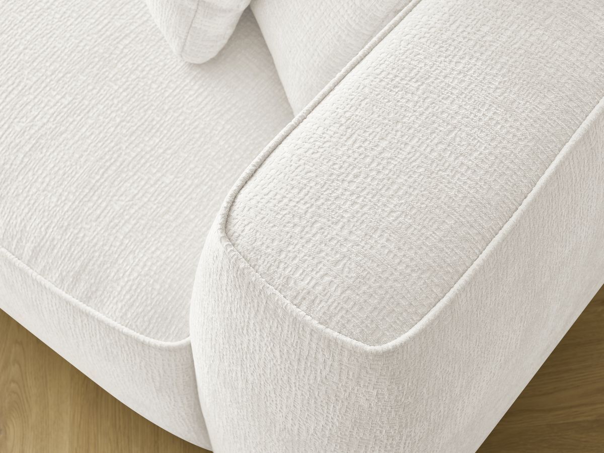Bobochic Leopold Sofa 3-Sitzer Strukturstoff Weiß Armlehne rechts