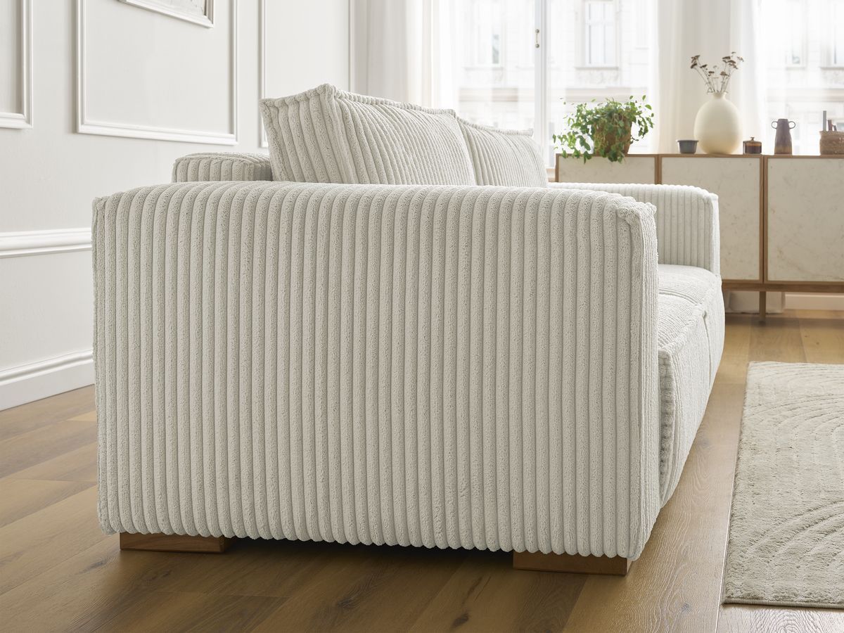 Bobochic Chelsea Sofa 2-Sitzer Breitcord weich Beige