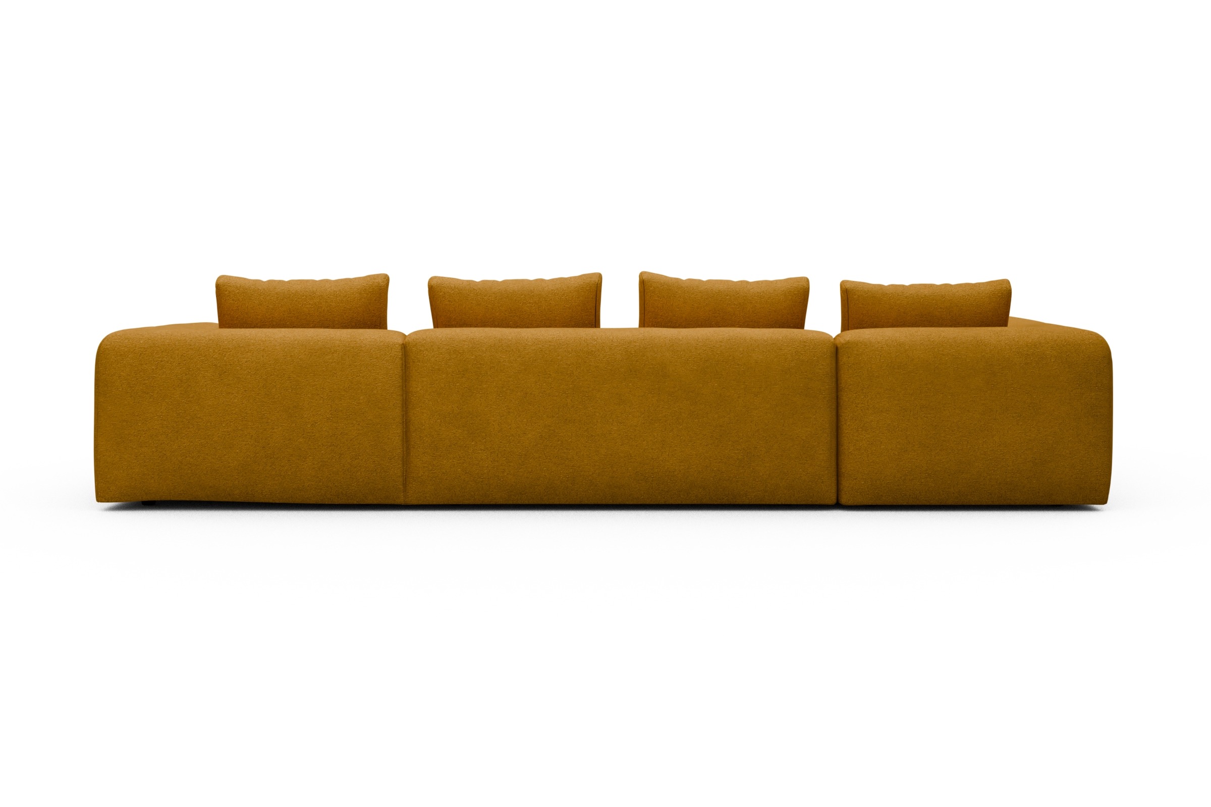 Wohnlandschaft Fred Chaiselongue rechts mit 2-Sitzer und lange Armlehne links Boucle-Ochre