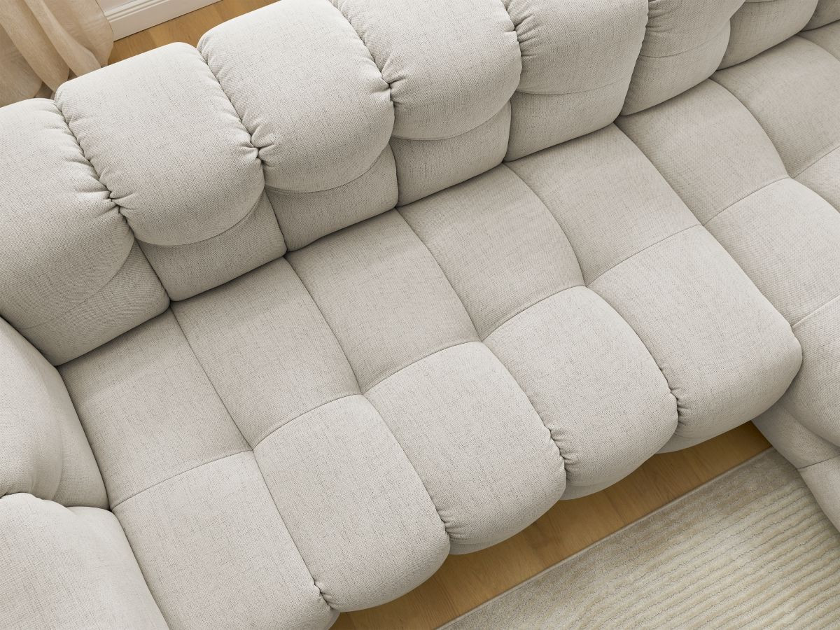 Bobochic Cloud Ecksofa 288 × 184 cm Stoff Beige Ecke rechts