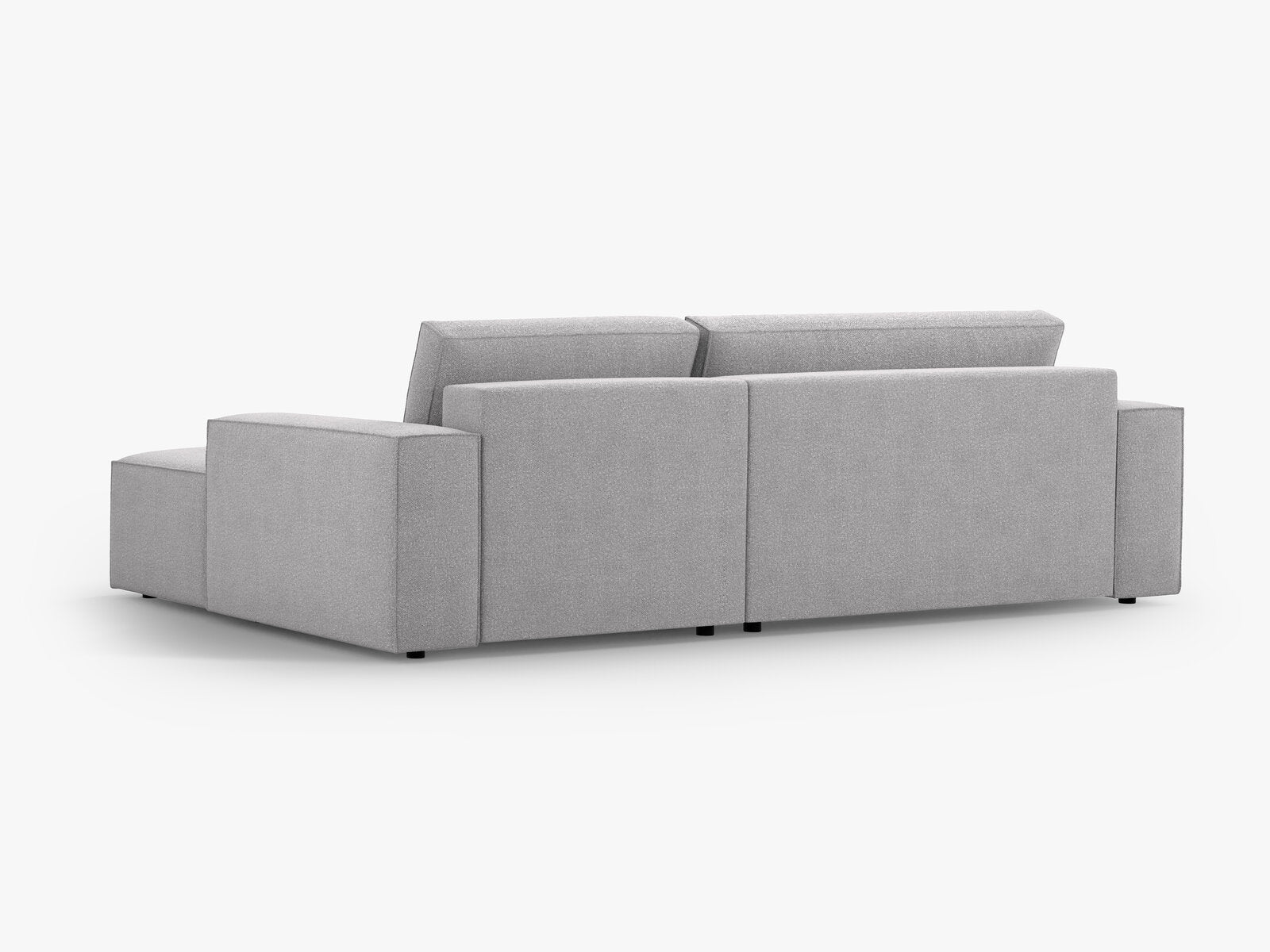 Micadoni Schlaf-Ecksofa Jodie 3-Sitzer Rechts Boucle Hellgrau