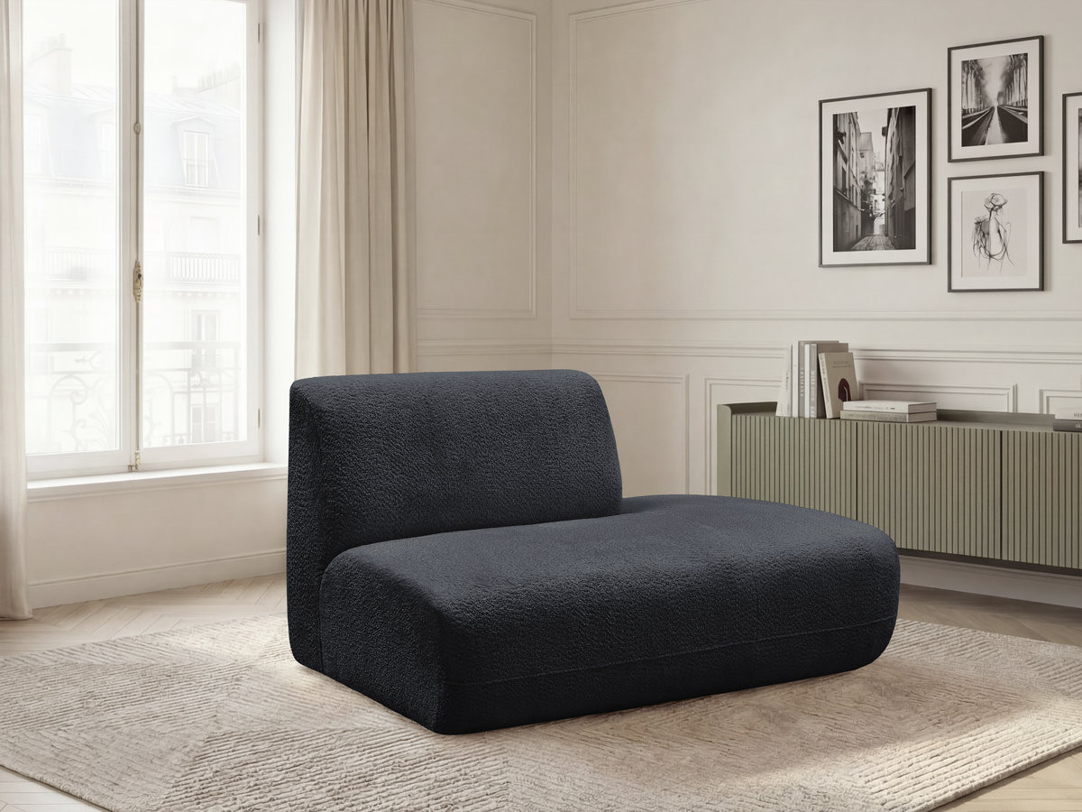 Bobochic Anda Sofamodul 2-Sitzer Chenille Schwarz Ecke rechts