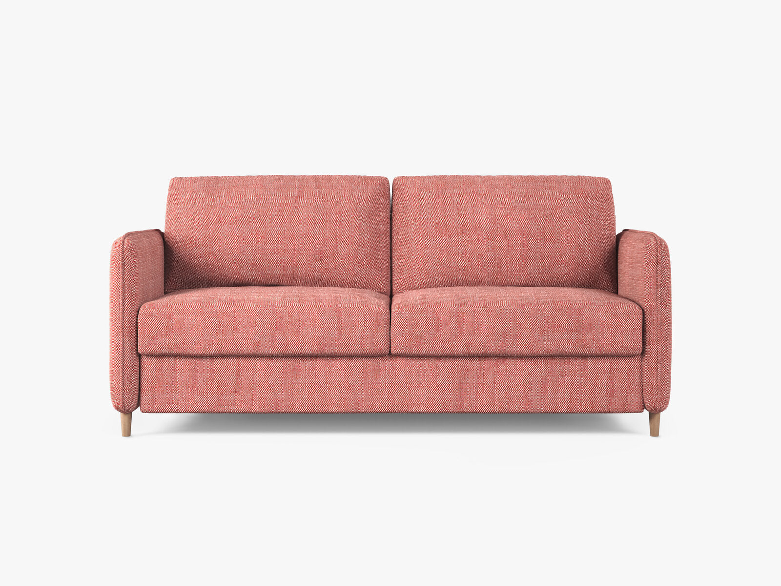 Micadoni Sofa mit Schlaffunktion Simo 3-Sitzer Strukturierter Stoff Babel Rot