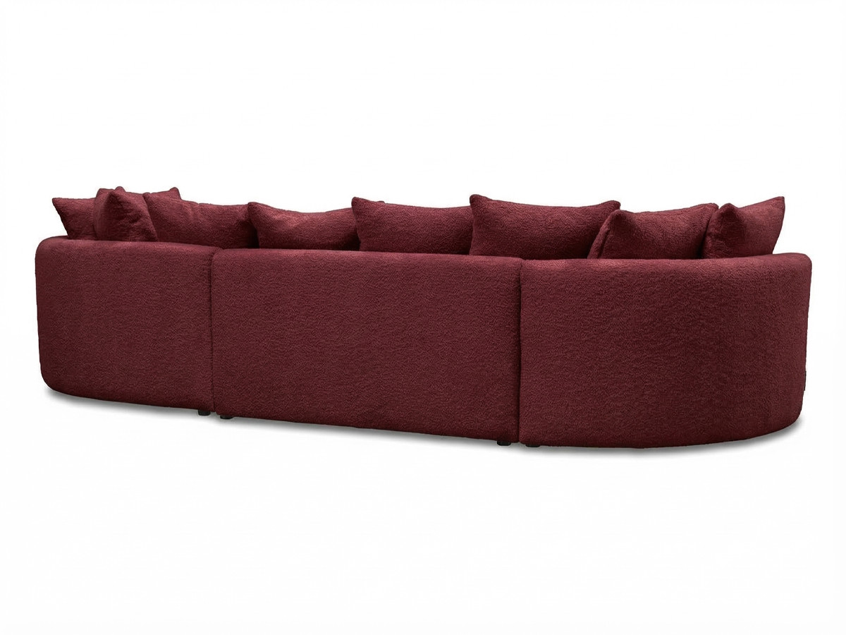 Bobochic Calypso Ecksofa Bouclé-Stoff Bordeaux Ecke rechts