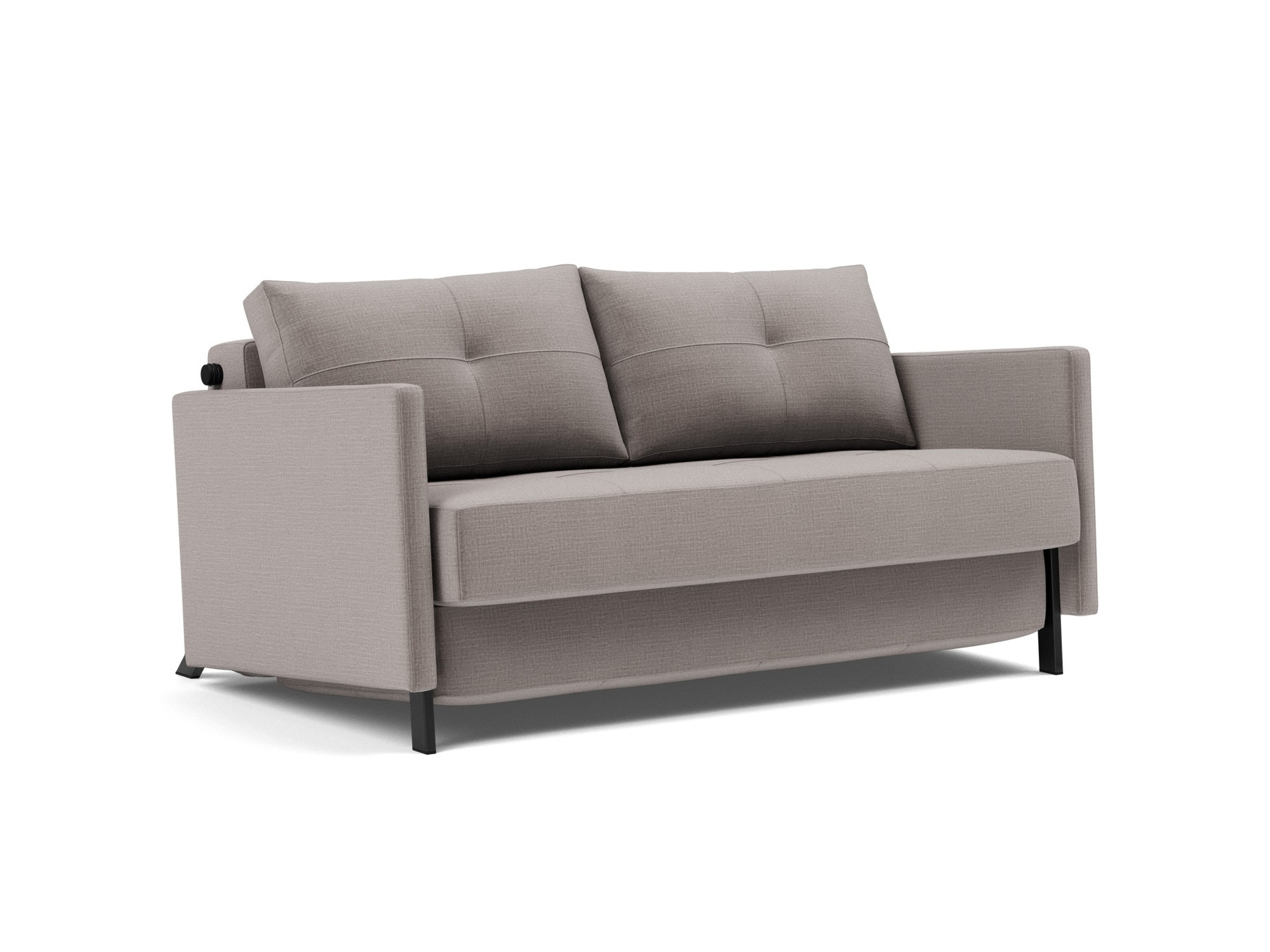 Schlafsofa Cubed mit Armlehnen 140 Chenille Esina 418-Truffle