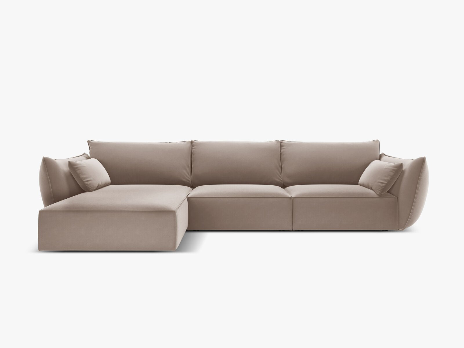Micadoni Ecksofa Kaelle 4-Sitzer Links Samt Cappuccino
