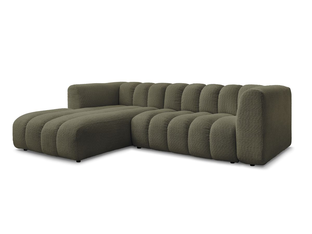 Bobochic Talia Ecksofa Bouclé-Stoff Grün Ecke links