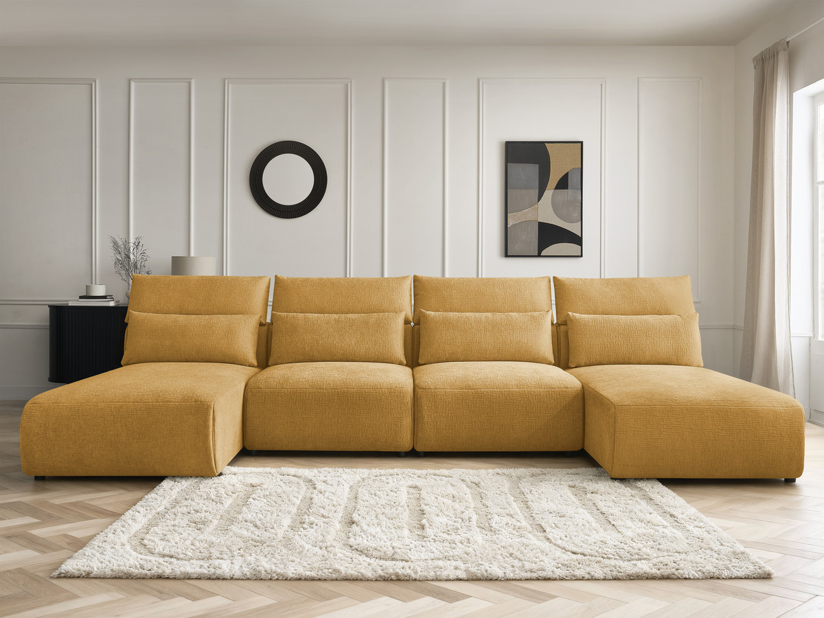 Bobochic Jana Wohnlandschaft Strukturstoff Gelb