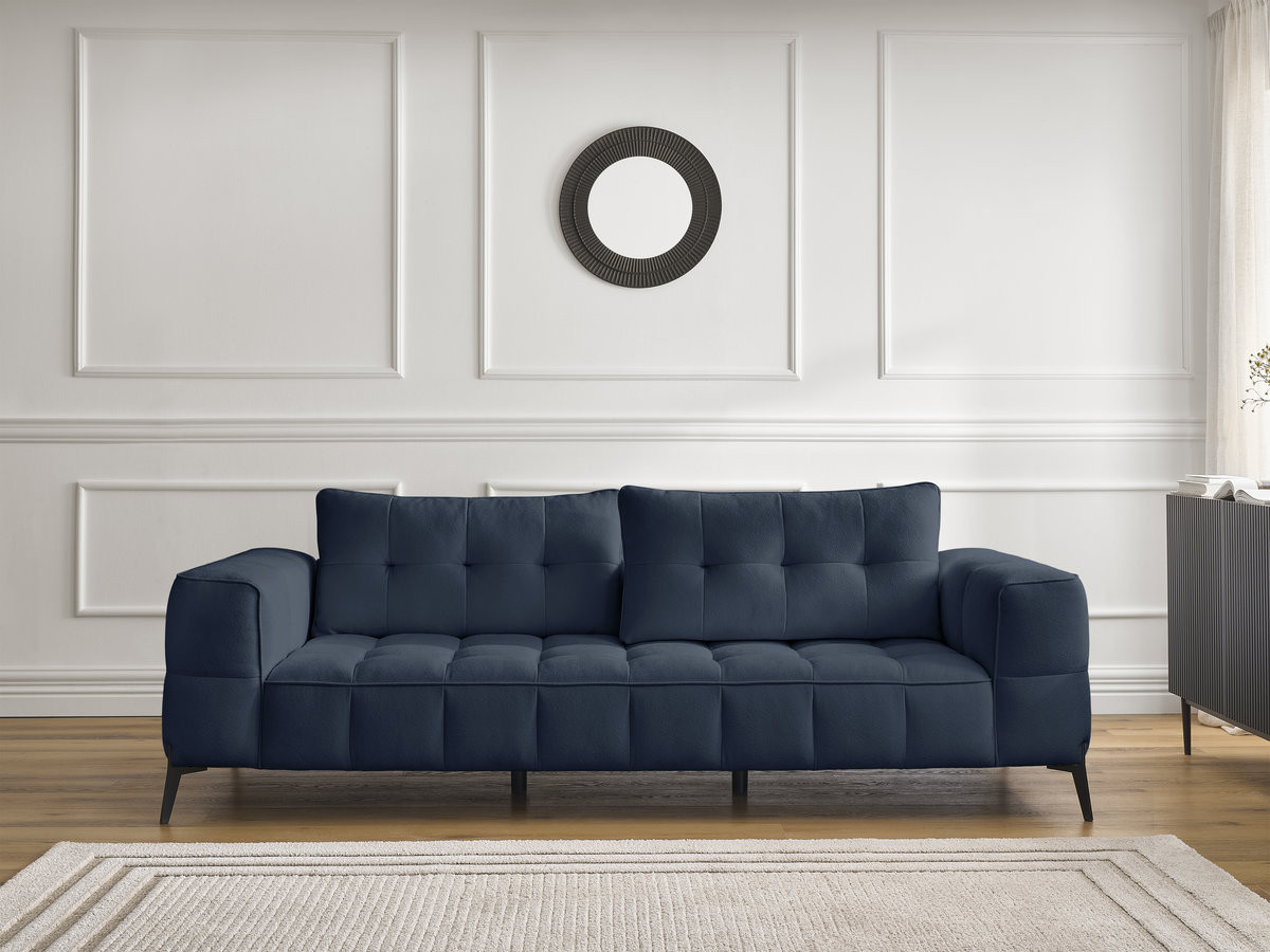 Bobochic Anis Sofa 3-Sitzer Strukturstoff Blau