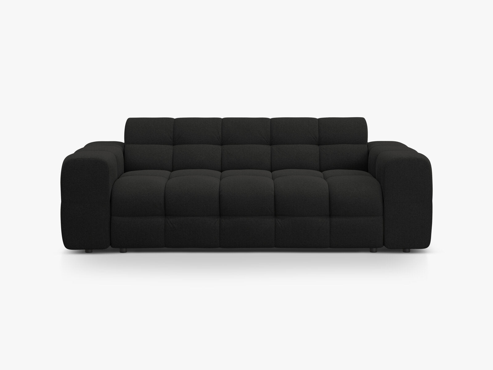 Micadoni Sofa Kendal 3-Sitzer Strukturierter Stoff Schwarz
