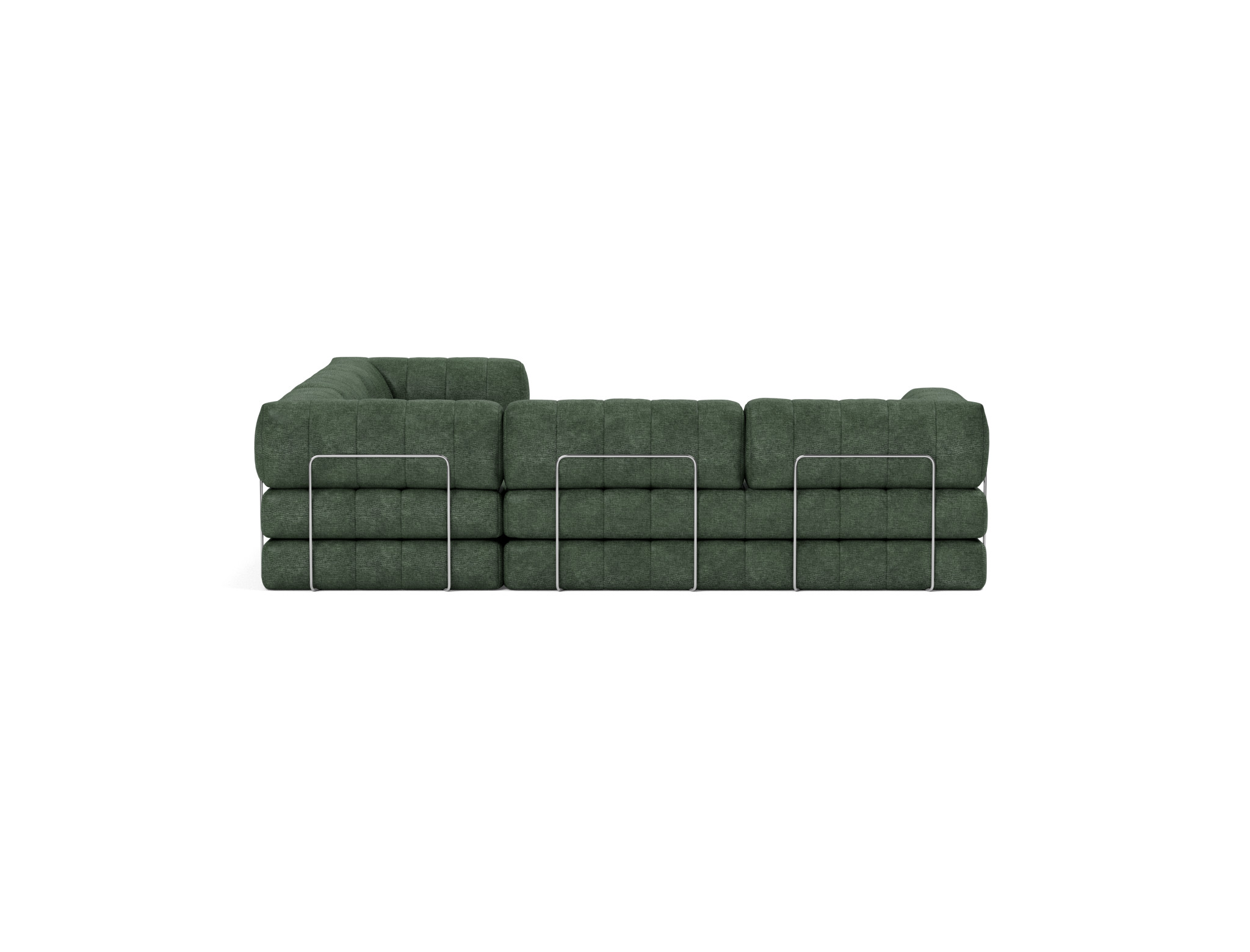 Eck-Schlafsofa CozyPad mit Armlehnen Flachgewebe Avella 281-Pine-Green