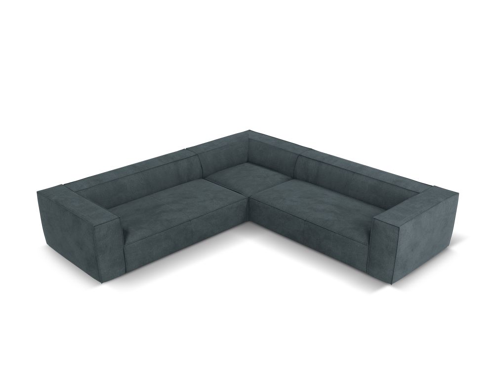 Cosmopolitan Design Symmetrisches Ecksofa Turin 5-Sitzer Strukturierter Stoff Rosario Blaugrau