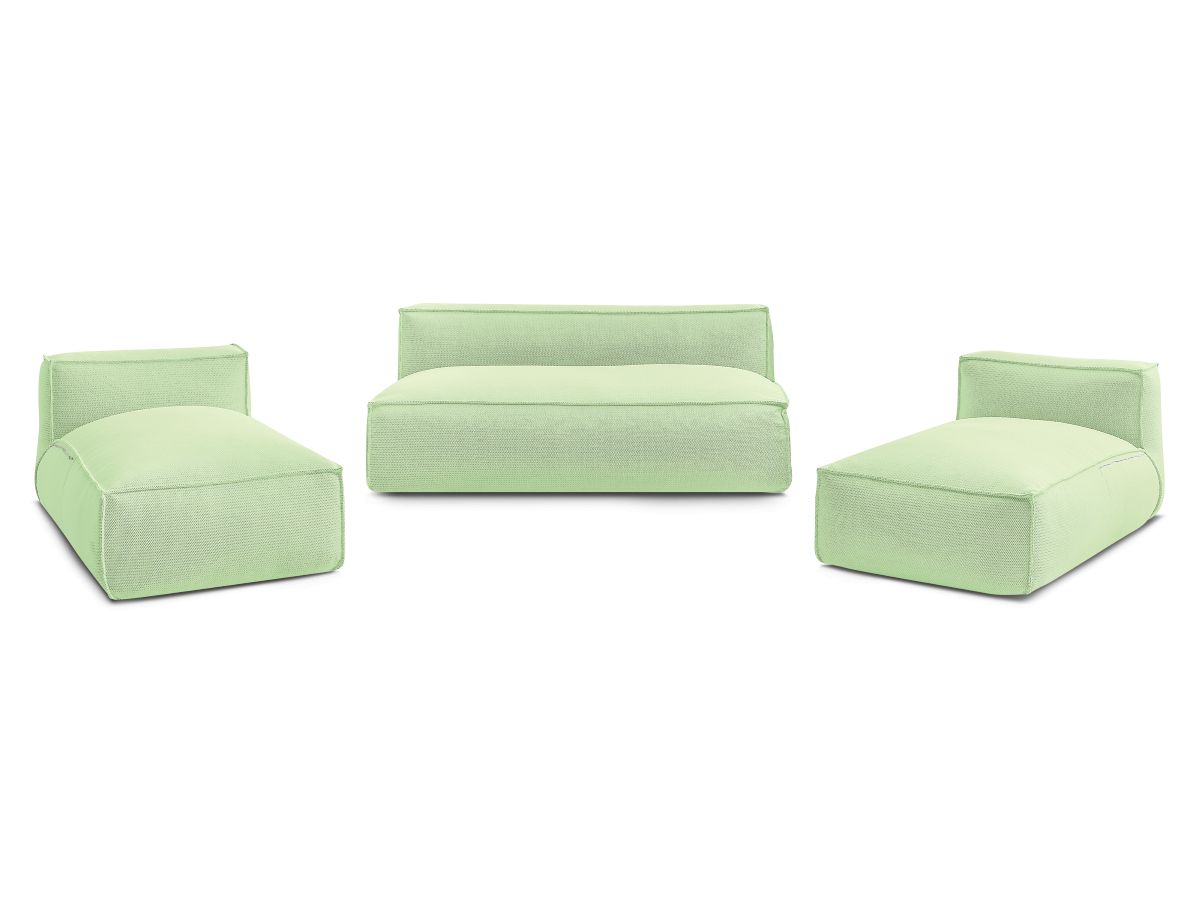 Bobochic Biarritz Gartensofa 4-Sitzer Melange-Stoff Grün