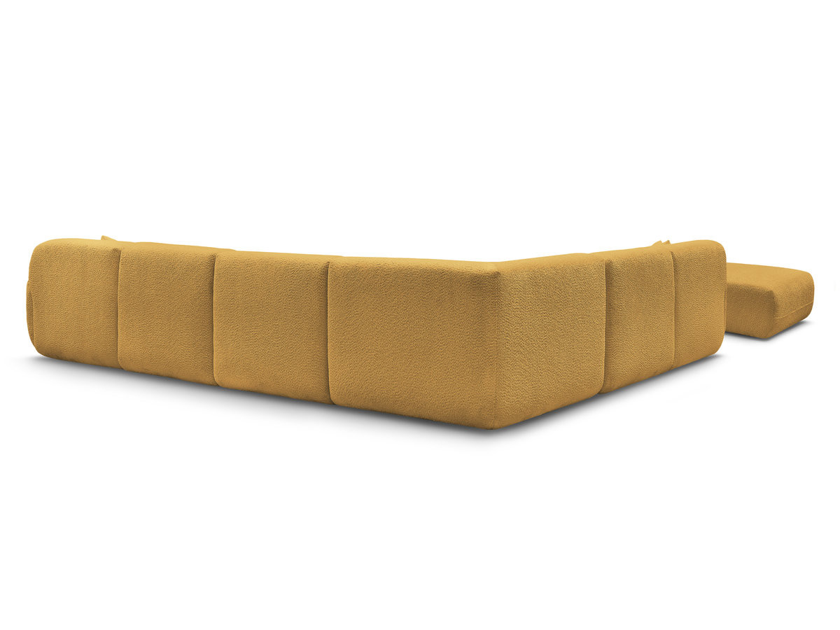 Bobochic Anda Wohnlandschaft mit Pouf 373 × 289 cm Chenille Gelb Ecke links