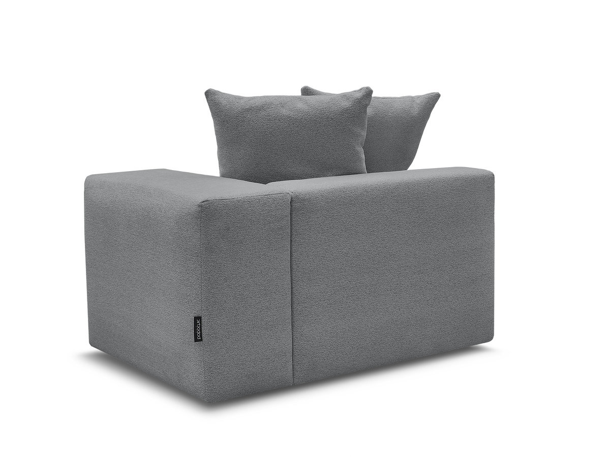 Bobochic Voltaire Sofamodul 1-Sitzer 130 × 100 cm Melange-Stoff Dunkelgrau Ecke rechts