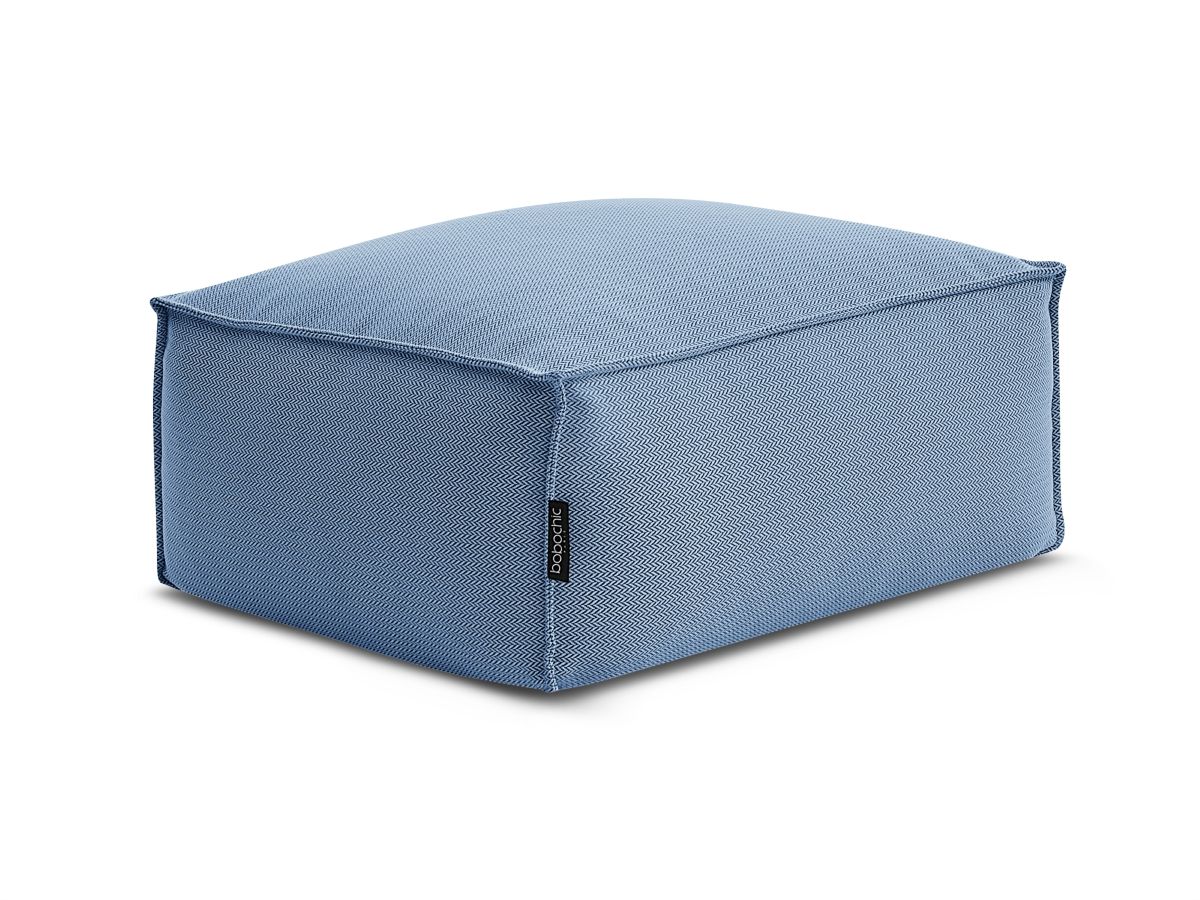 Bobochic Biarritz Pouf Melange-Stoff Blau