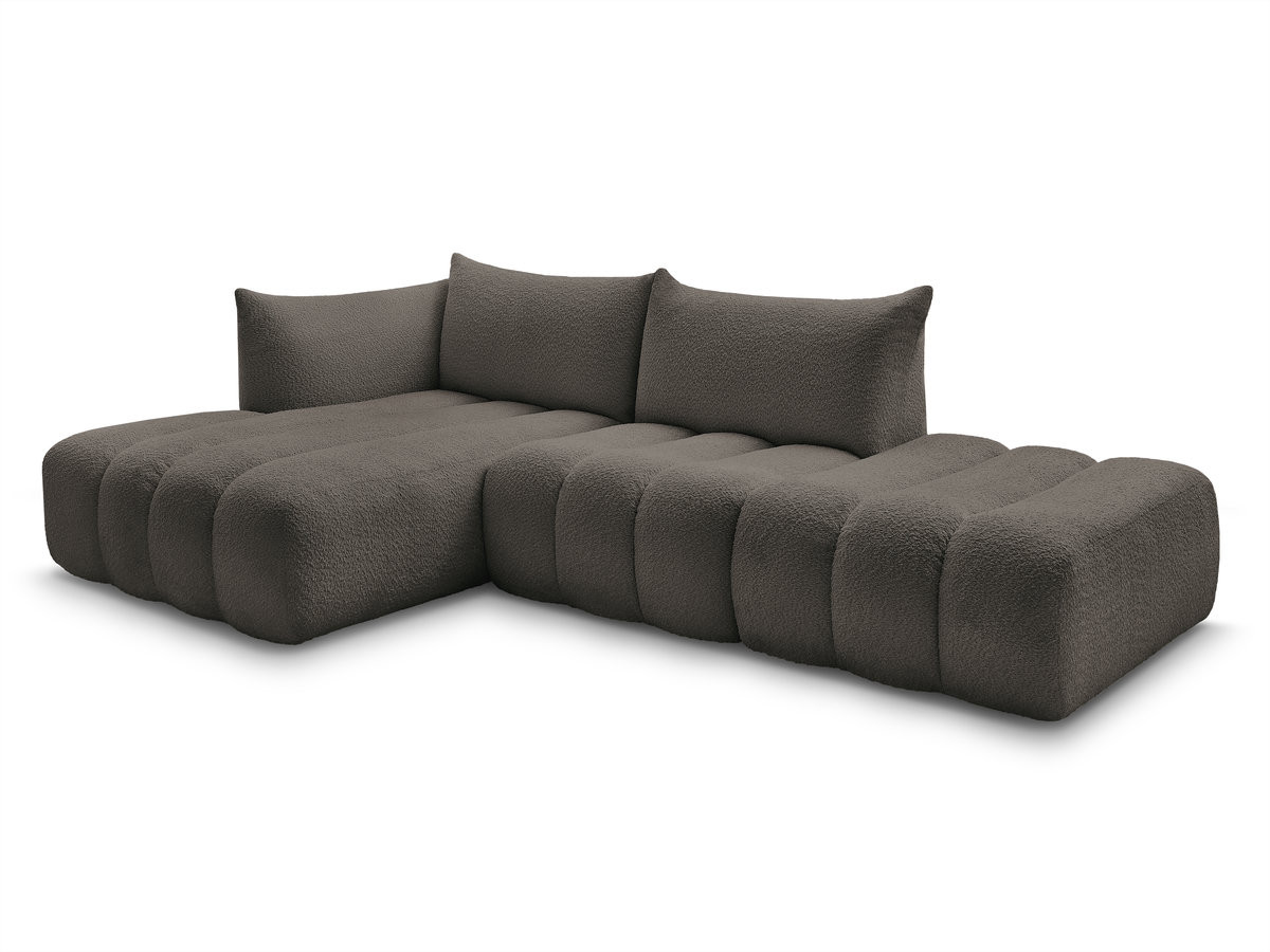 Bobochic Azra Ecksofa 319 × 178 cm Bouclé-Stoff Braun Ecke links