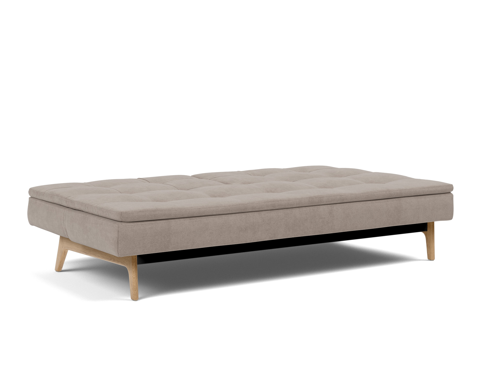Schlafsofa Dublexo Kord Cordufine 318-Beige Beine Eiche
