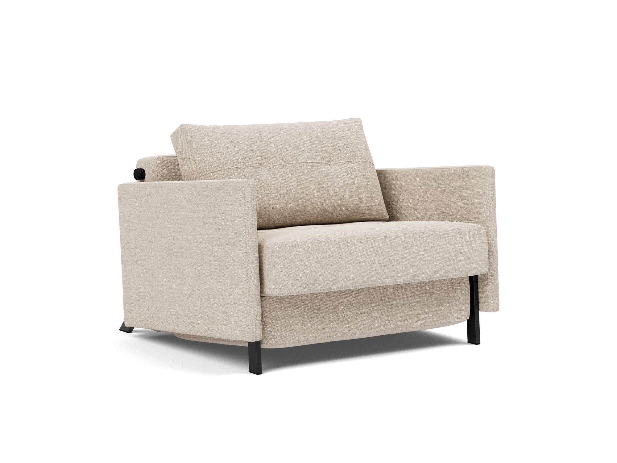 Schlafsessel Cubed 90 mit Armlehnen Webstoff Blida 612-Sand-Grey