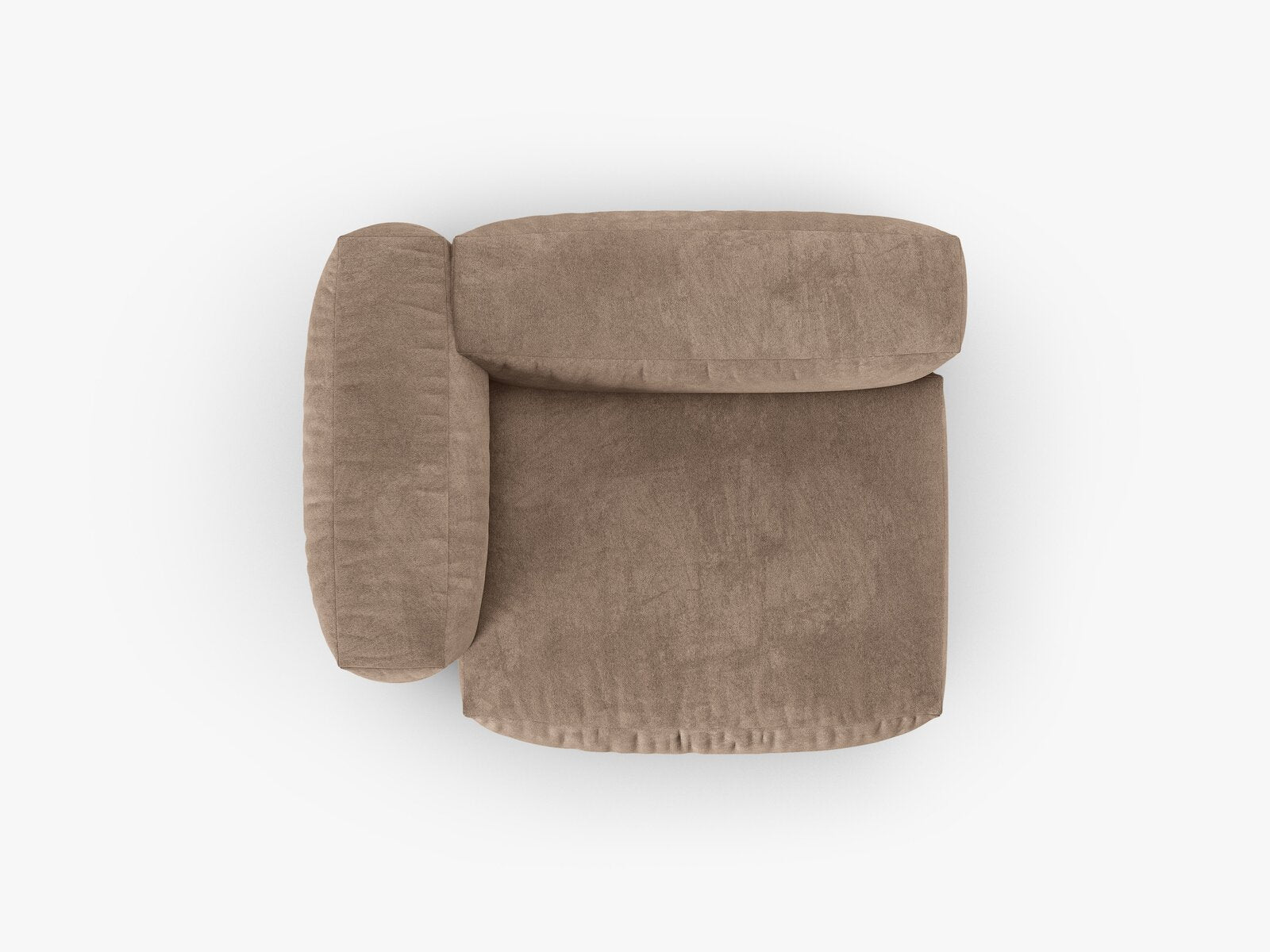 Micadoni Eckmodul mit Armlehne Martina 1-Sitzer 90cm Sitztiefe Links Samt Vogue Dunkelbeige