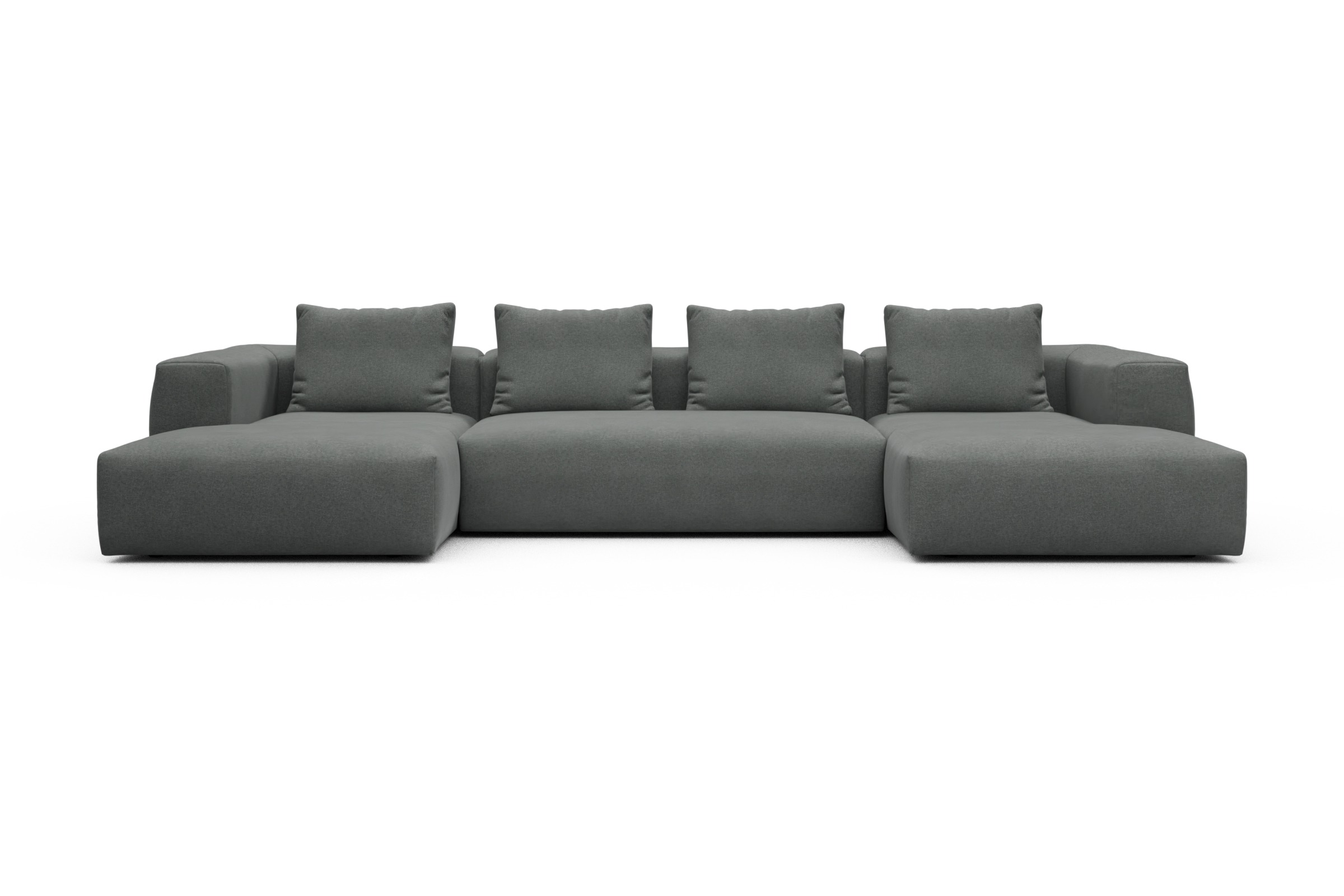 Skandi Home Wohnlandschaft Fred mit 2-Sitzer und Chaiselongue beidseitig Satya-Steel moebelfaktor