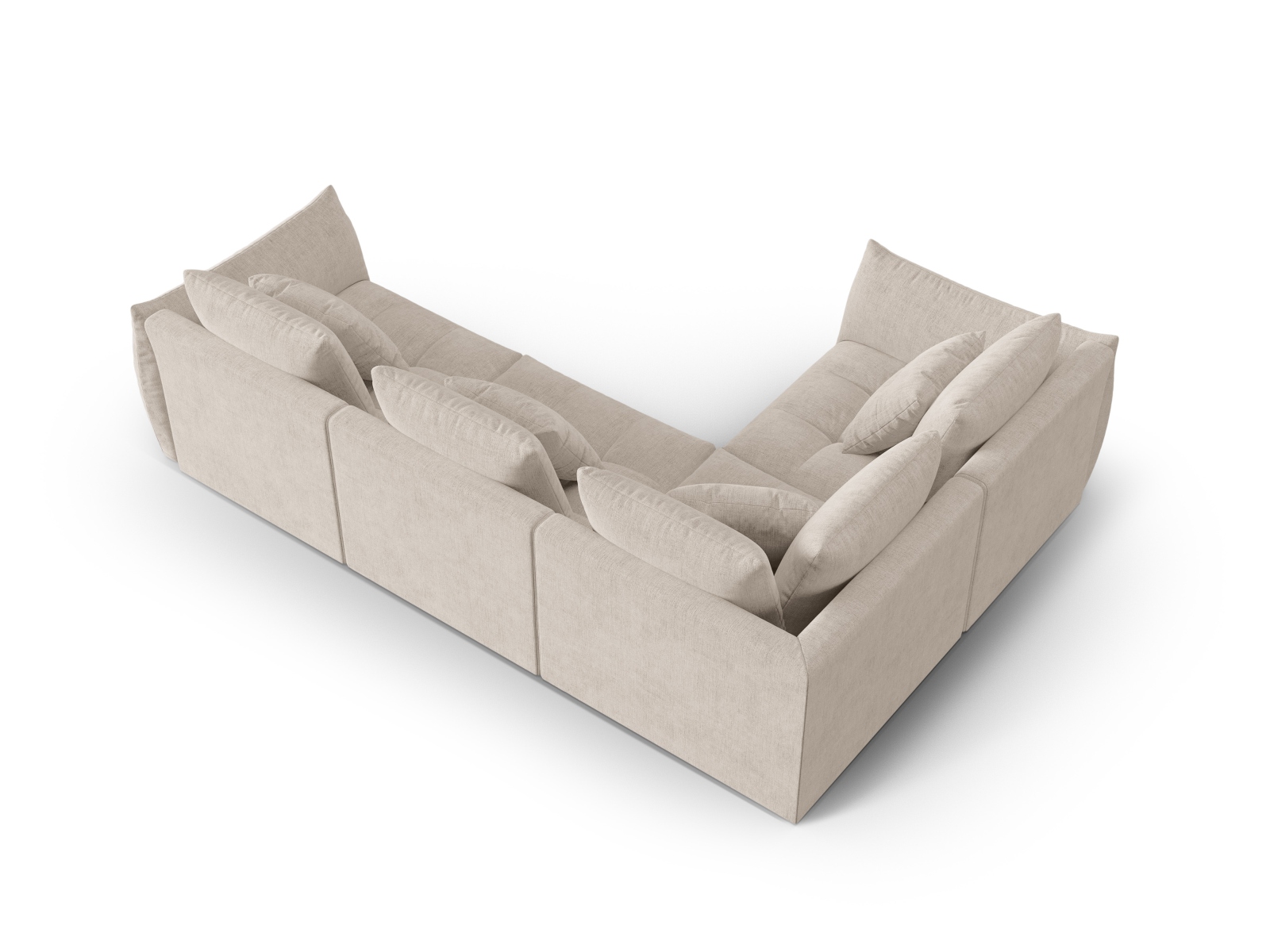Micadoni Ecksofa Bloom 4-Sitzer Links Strukturierter Stoff Dunkelbeige