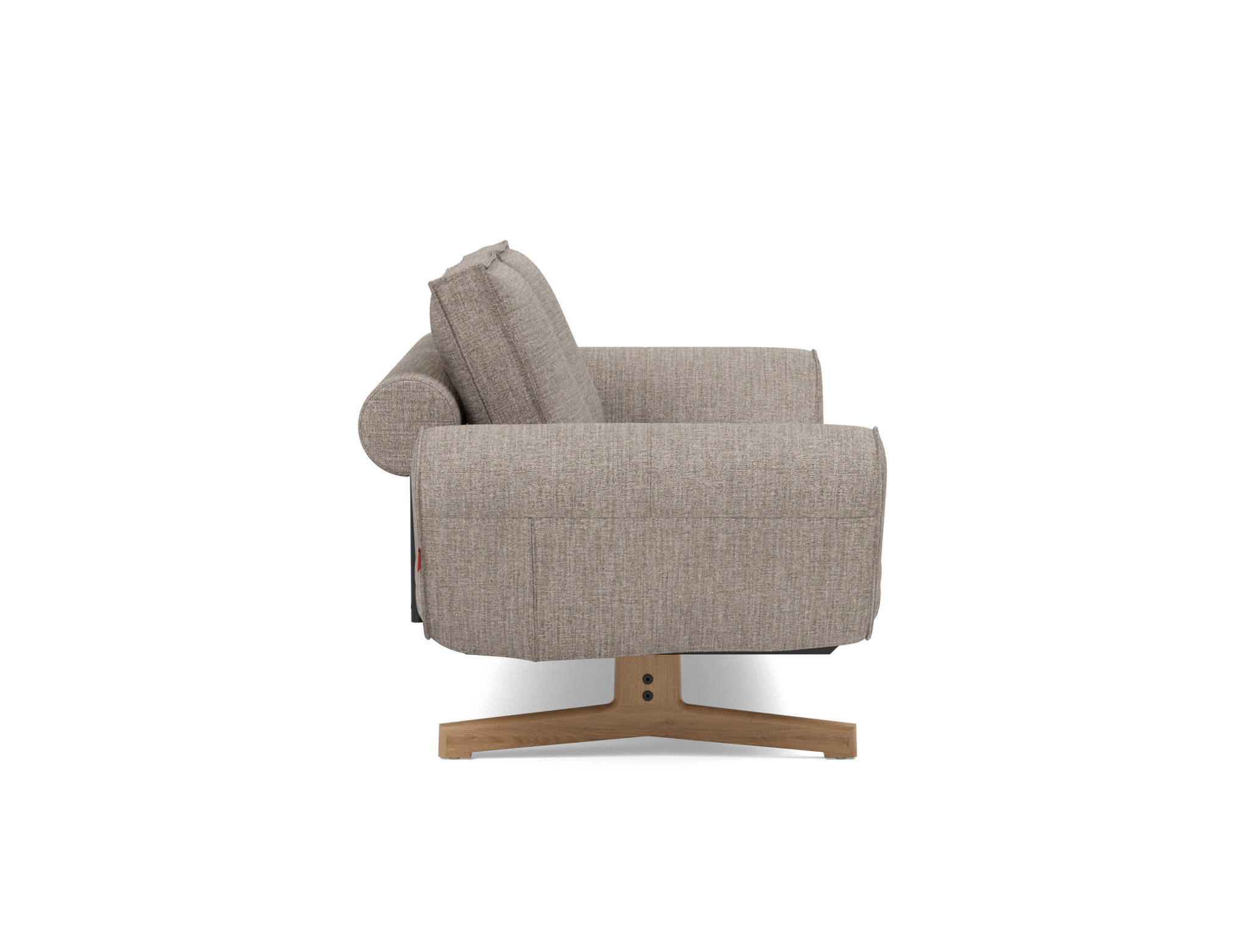 Tagesbett Ghia Chenille Yuveno 472-Warm-Grey Beine Eiche