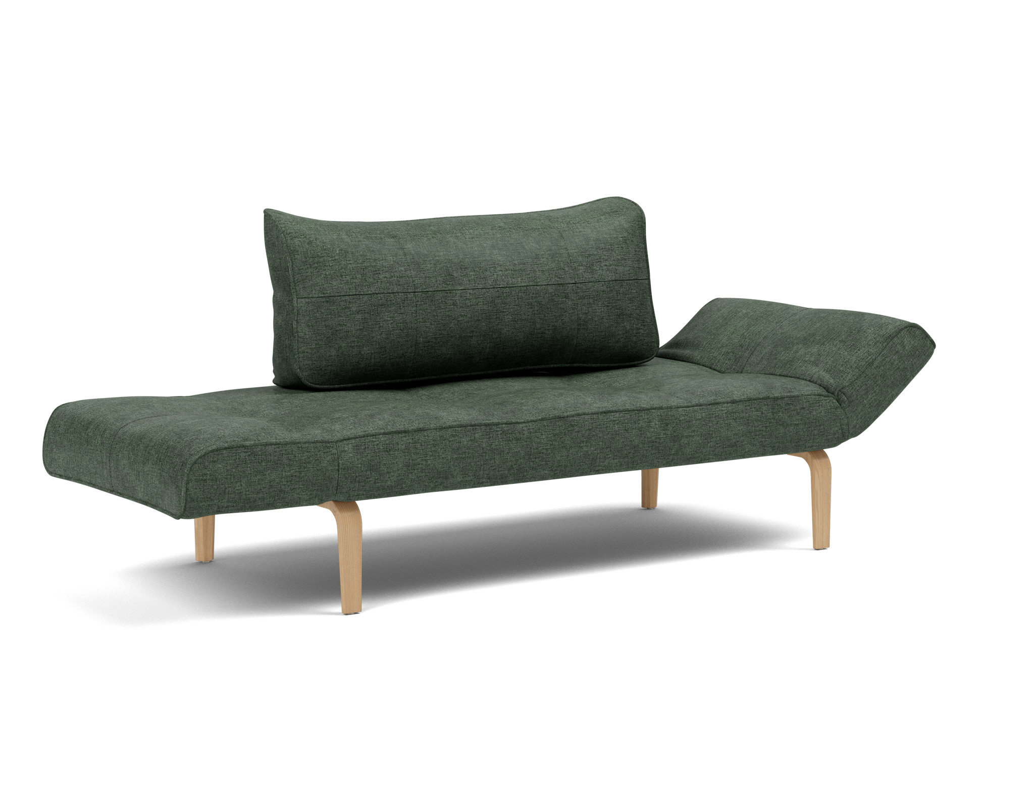 Tagesbett Zeal Flachgewebe Avella 281-Pine-Green Beine Bow Eiche