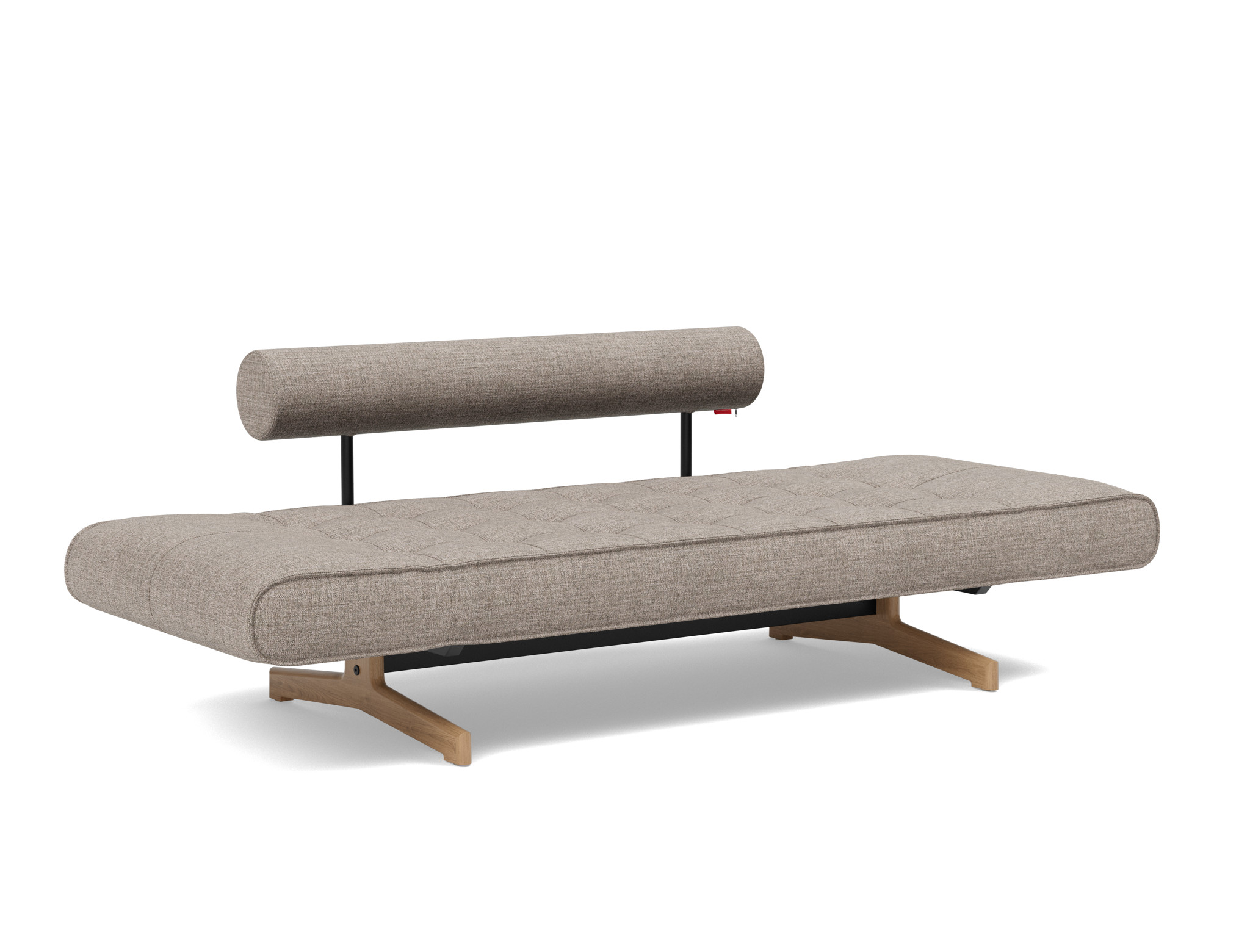 Tagesbett Ghia Chenille Yuveno 472-Warm-Grey Beine Eiche