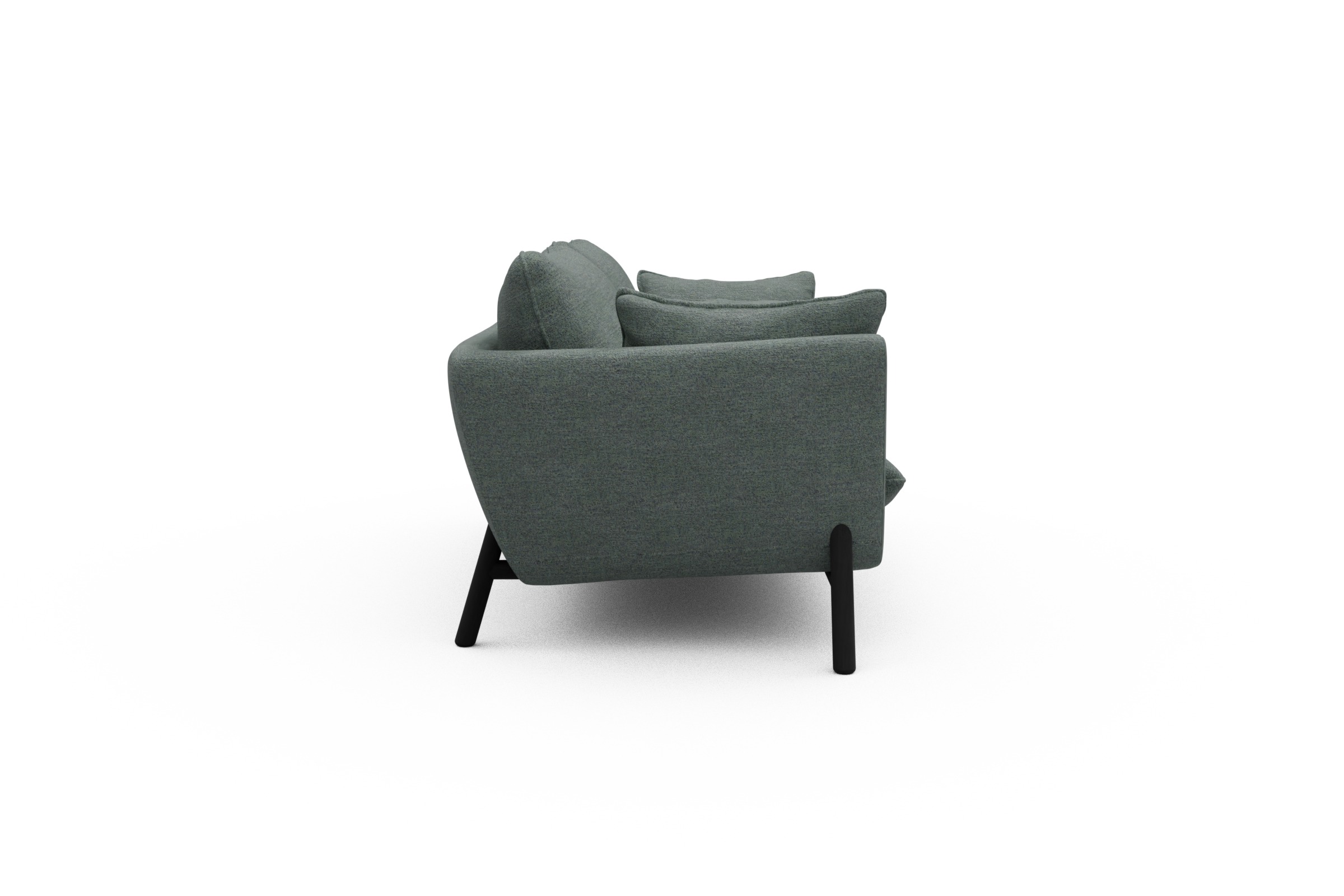 Sofa Emil 2-Sitzer Beinfarbe Eiche Schwarz Carreno-Ice-Blue