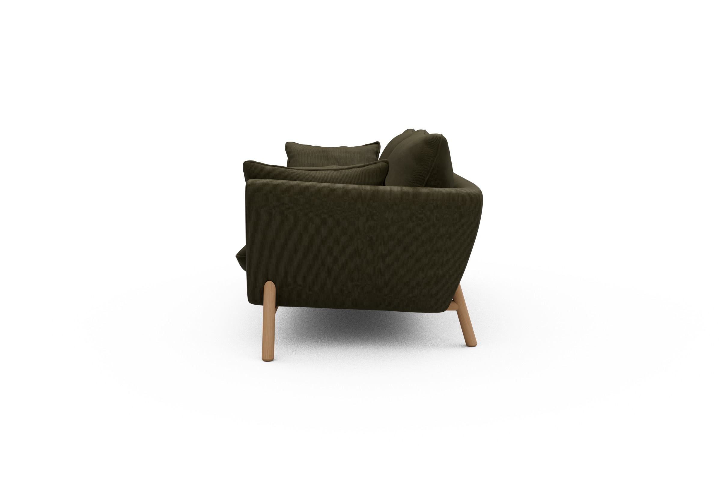 Sofa Emil 2-Sitzer Beinfarbe Eiche Natur Cordufine-Pine-Green