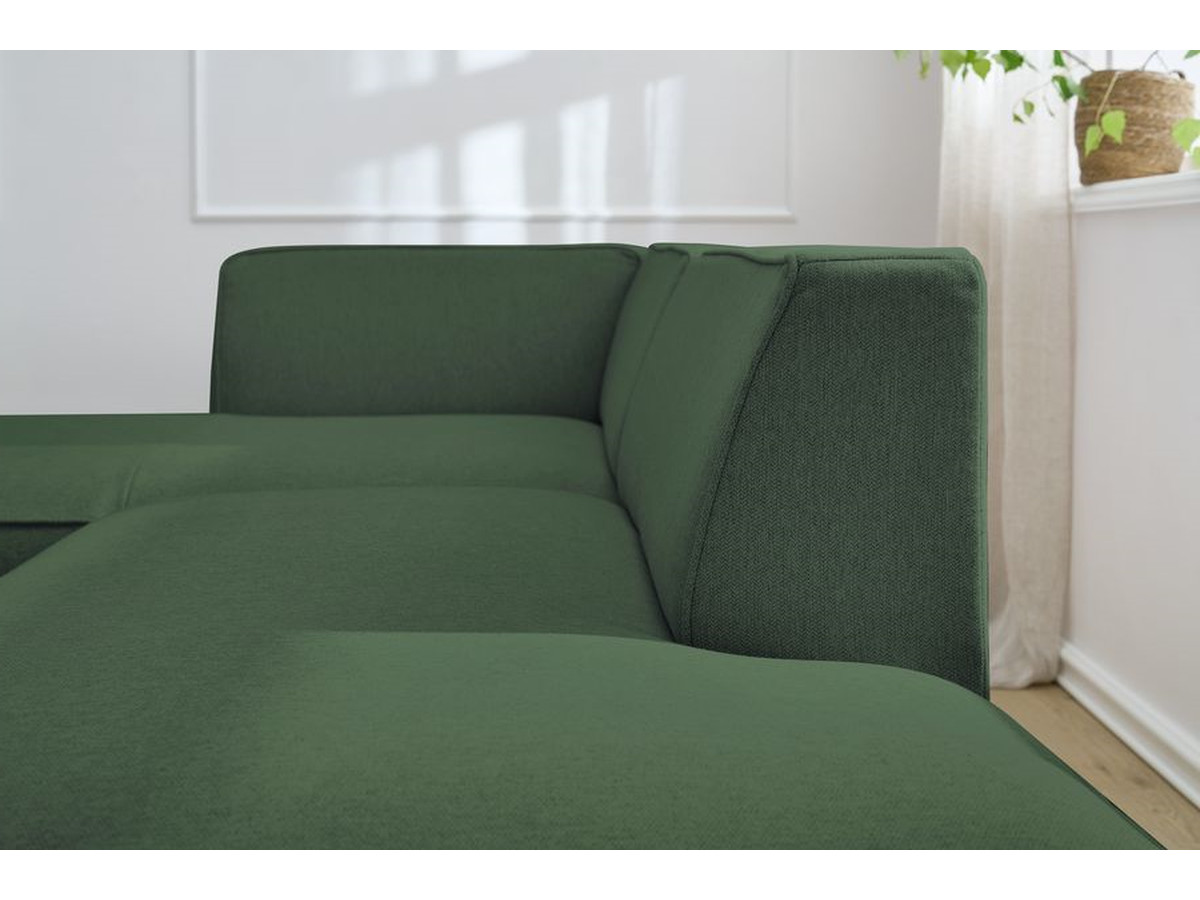 Bobochic Megeve Ecksofa Melange-Stoff Grün Ecke links