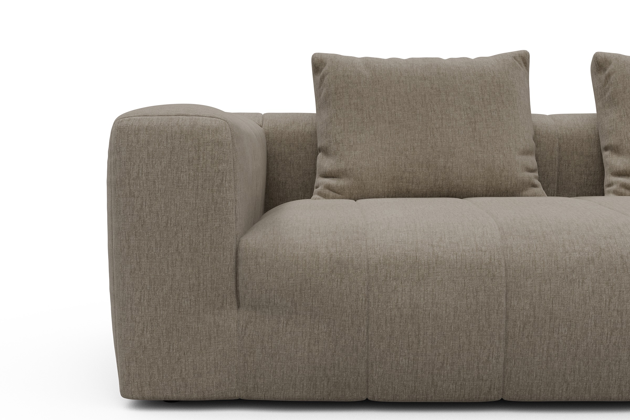 Ecksofa Hugo 2,5-Sitzer Armlehne links mit Chaiselongue Smooth-Belge