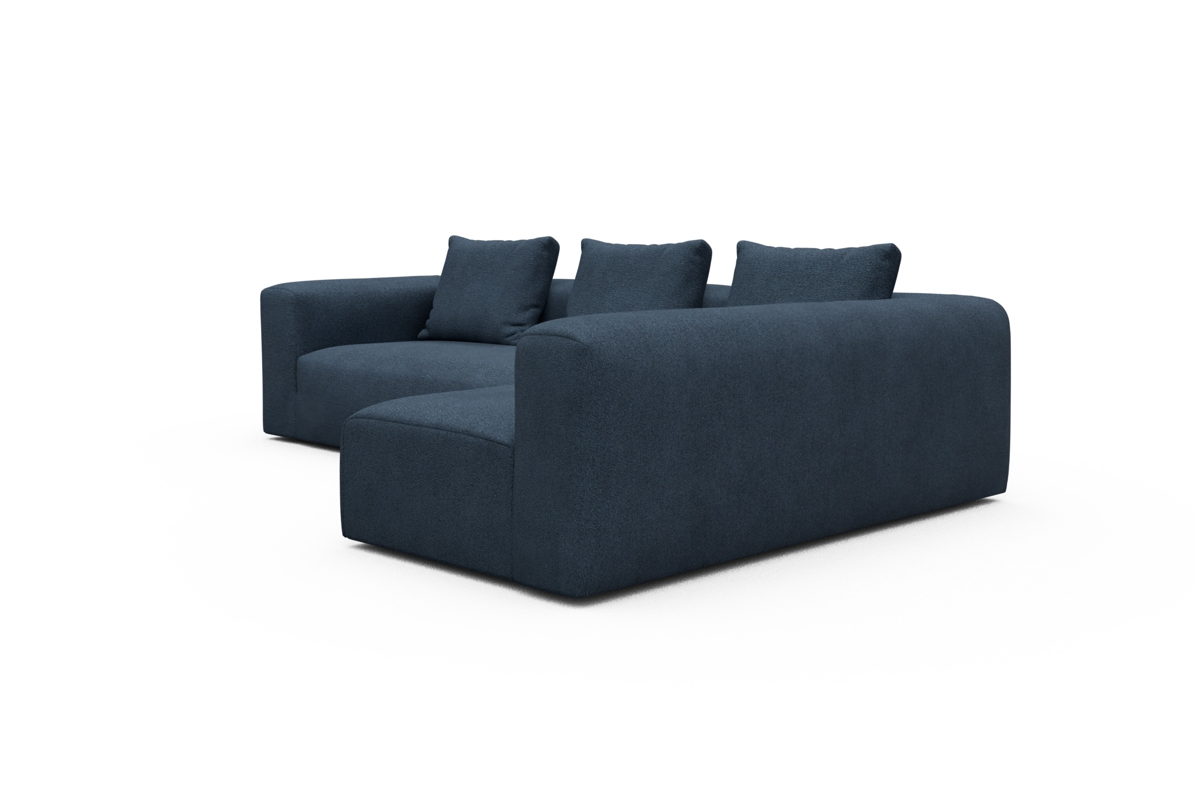 Ecksofa Fred 2x 2,5-Sitzer rechts offen Boucle-Blue