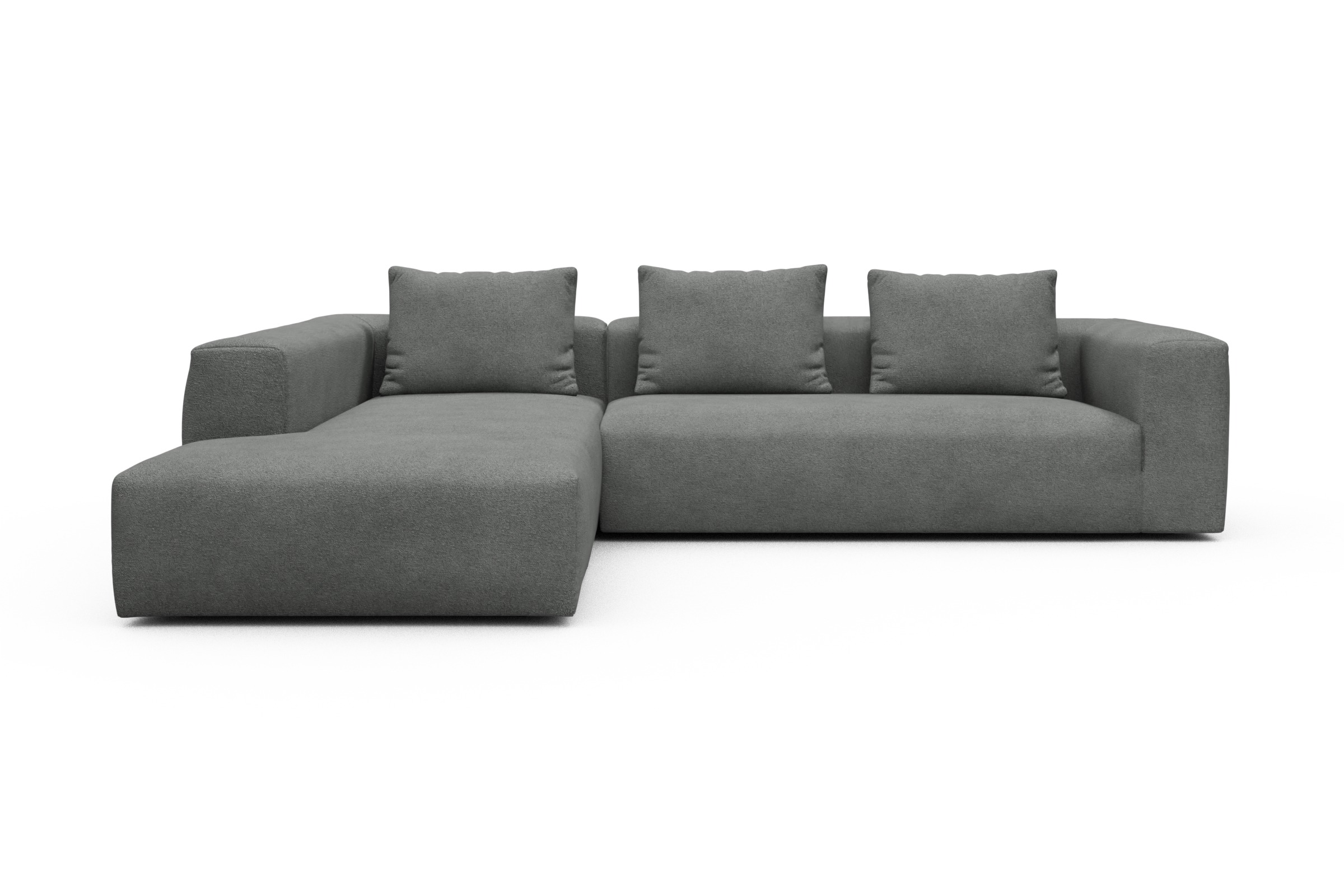 Skandi Home Ecksofa Fred Relax-Ecke links mit 2,5-Sitzer Boucle-Ash-Grey moebelfaktor