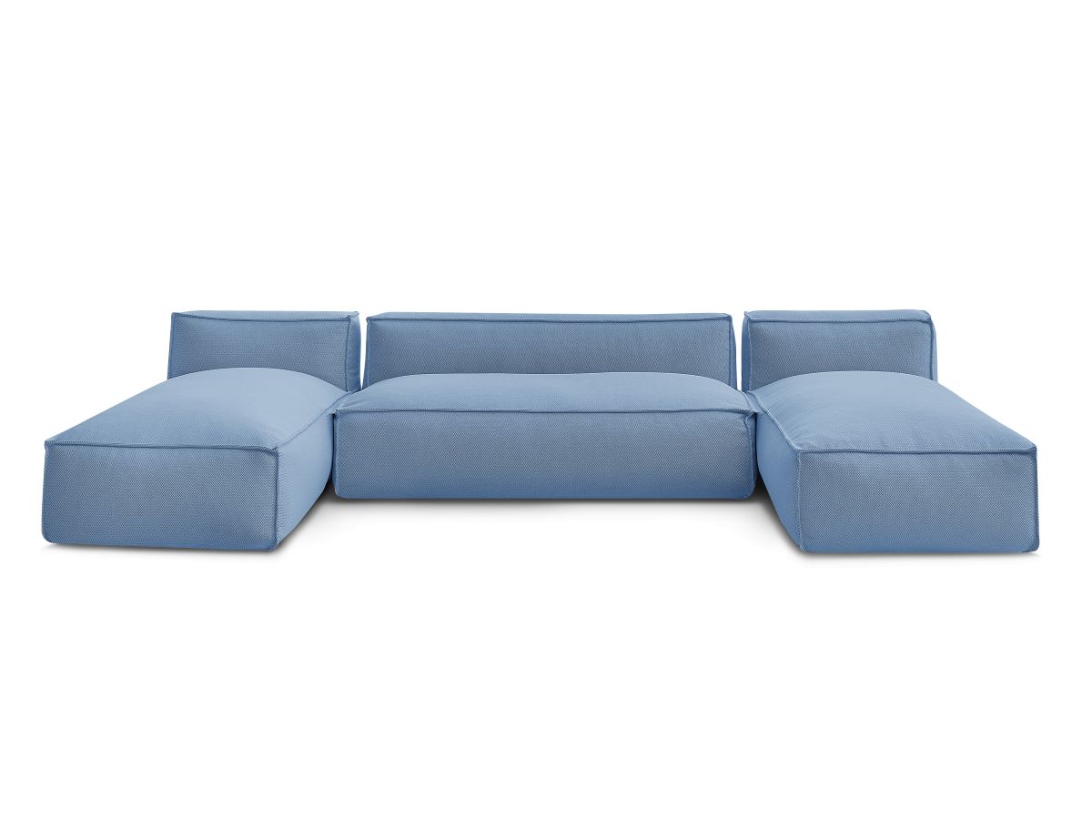 Bobochic Biarritz Gartensofa 4-Sitzer Melange-Stoff Blau