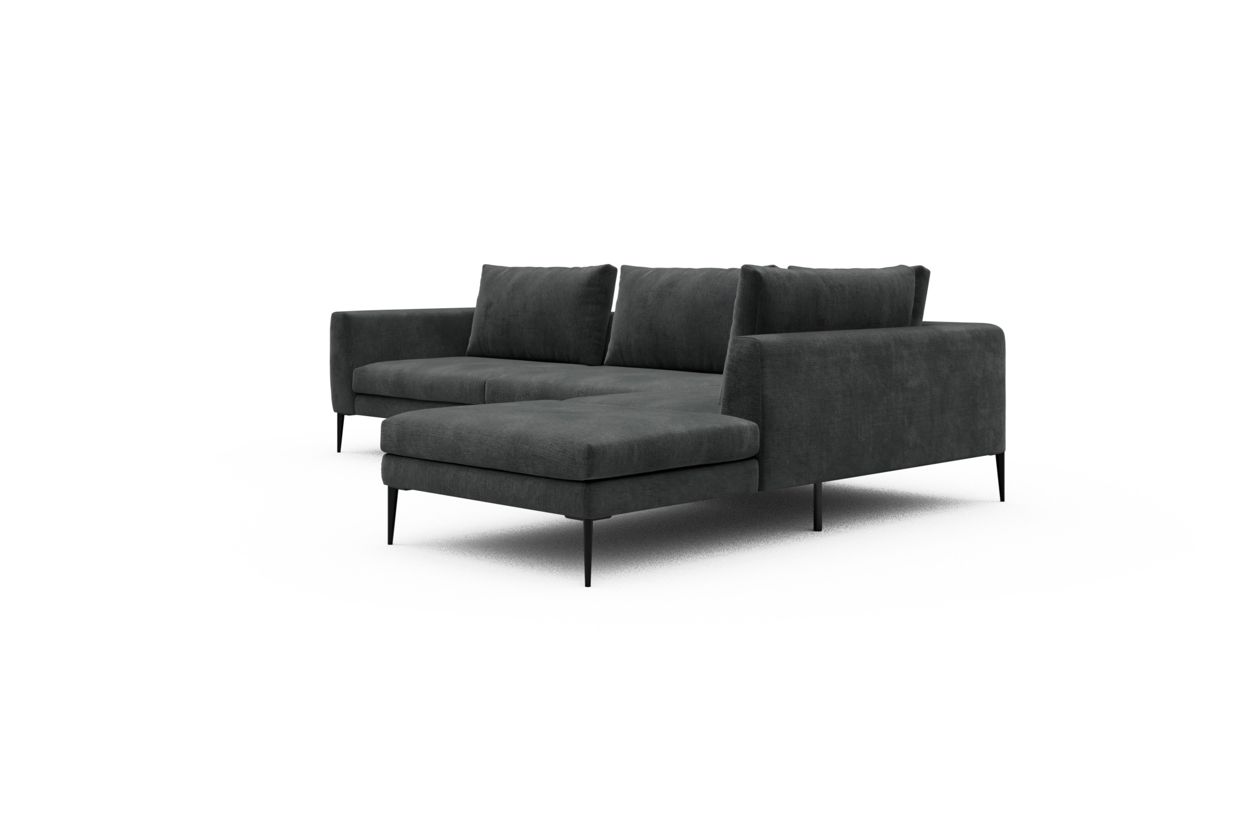 Ecksofa Paul Relax-Ecke links mit 3-Sitzer Smooth-Deep-Warm-Grey