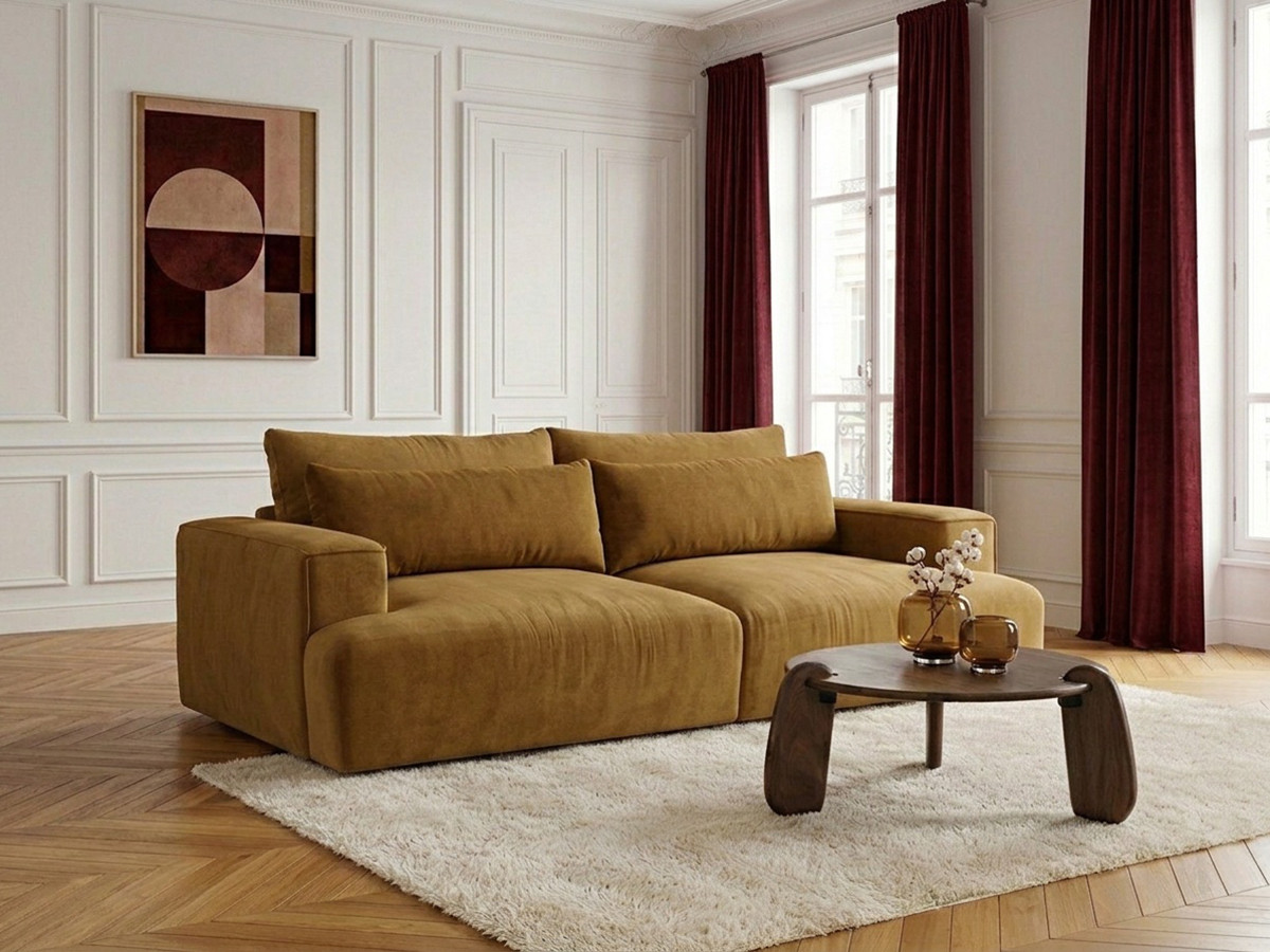 Bobochic Twiny Sofa 3-Sitzer Stoff Gelb