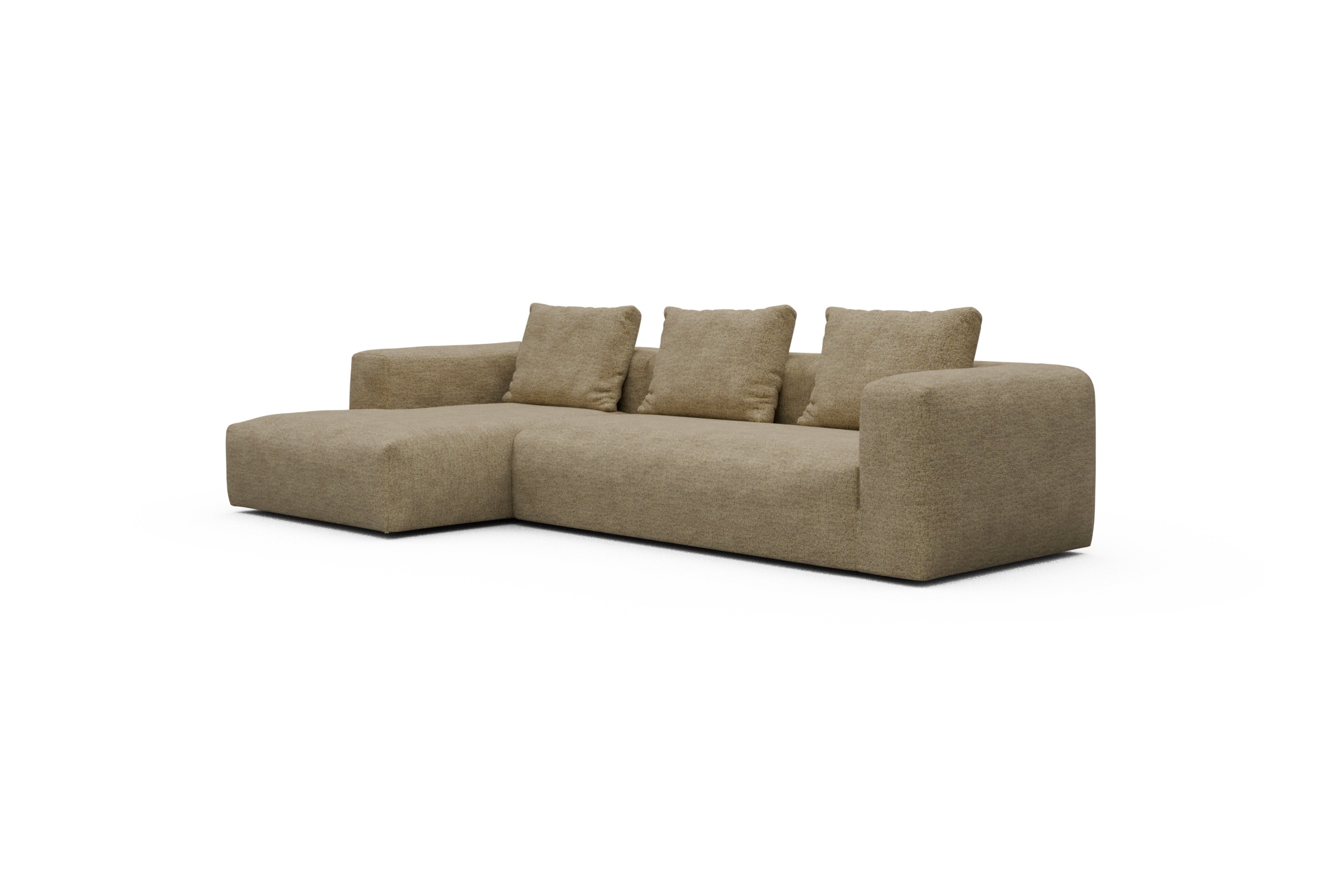 Ecksofa Fred Chaiselongue links mit 2,5-Sitzer Carreno-Silician-Yellow