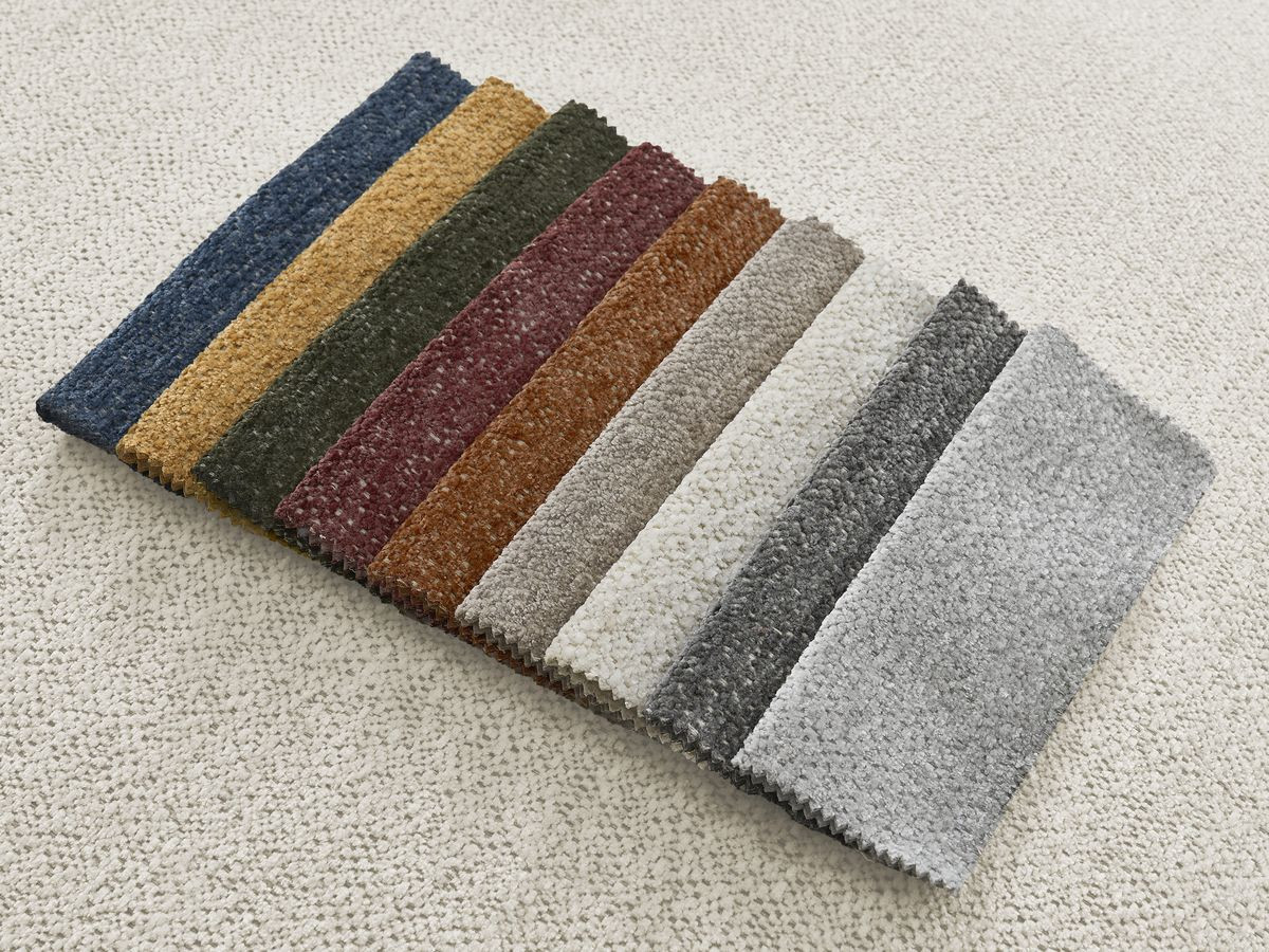 Bobochic Voltaire Sofa 5-Sitzer mit Pouf Melange-Stoff Weiß
