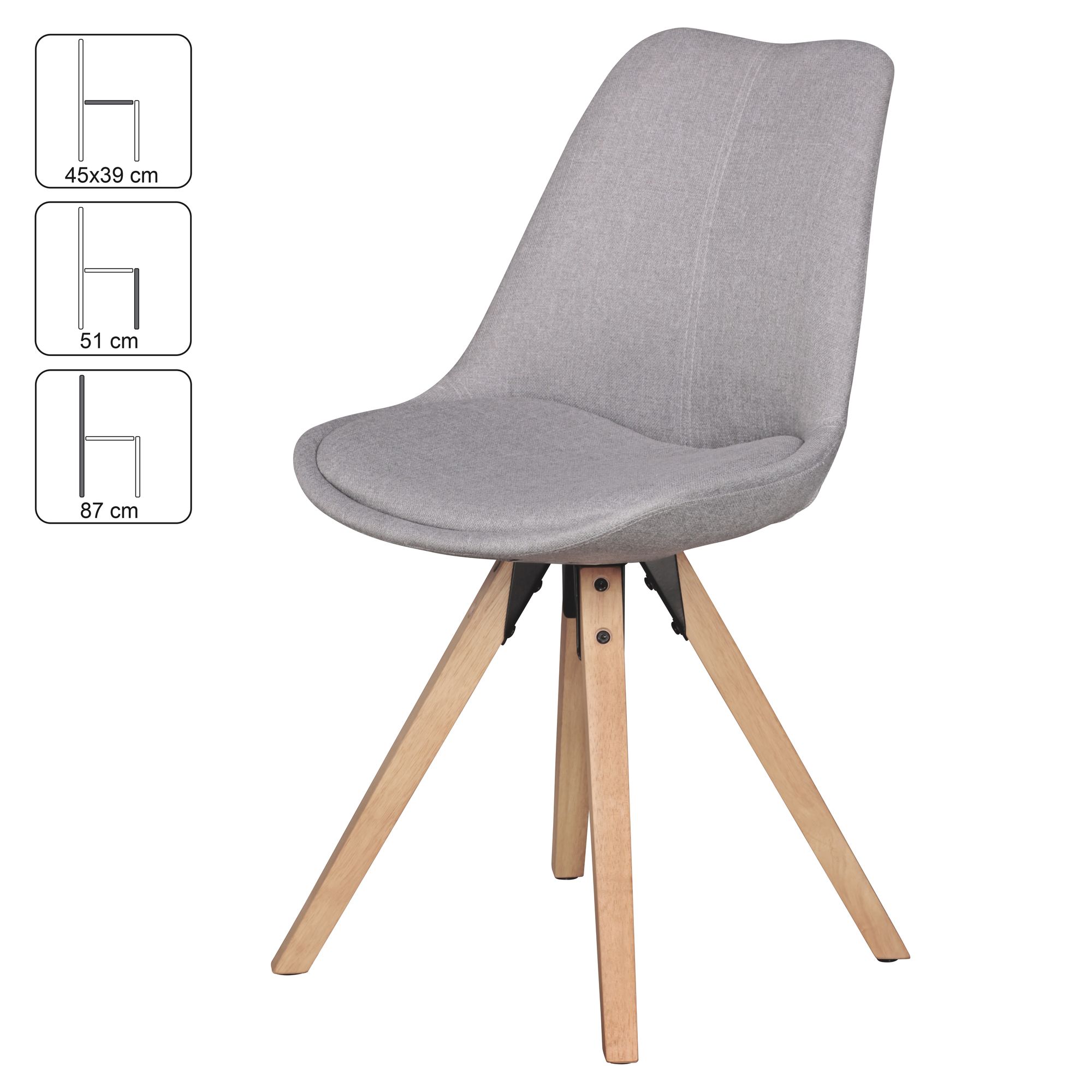 Polsterstuhl Arna Metall Grau 49 × 52 × 87 cm