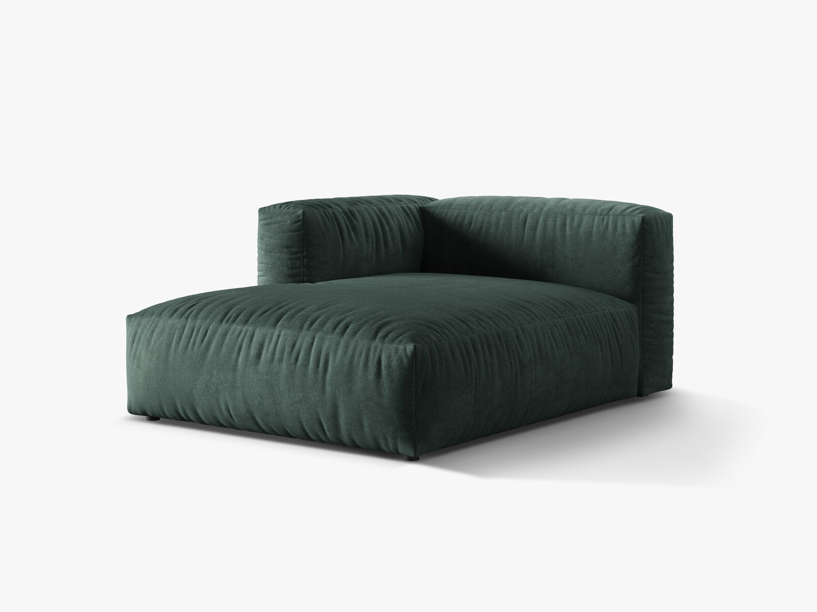 Micadoni Recamiere Martina 1-Sitzer Links Samt Vogue Petrol