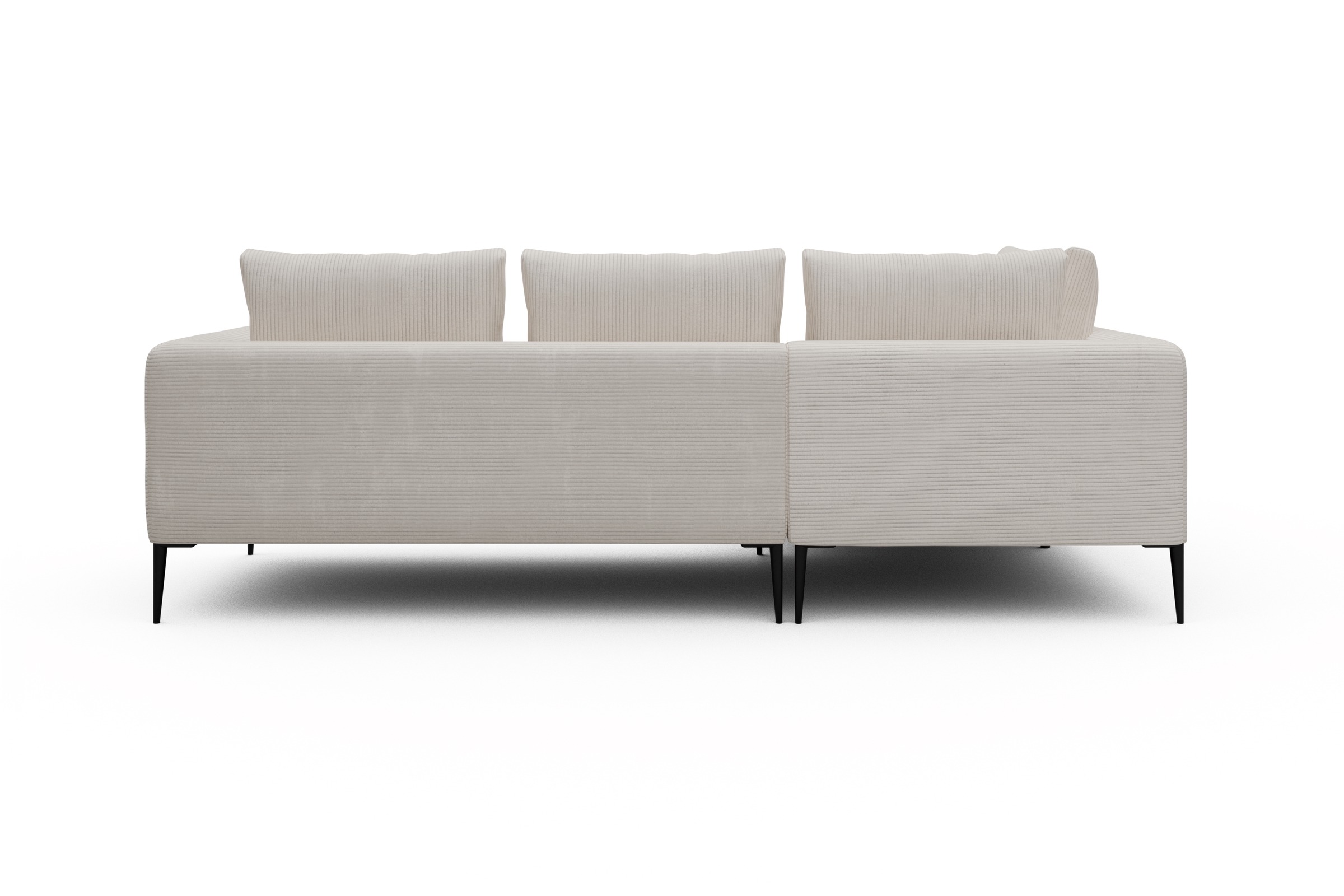 Ecksofa Paul Relax-Ecke links mit 2-Sitzer Corduroy-Ivory