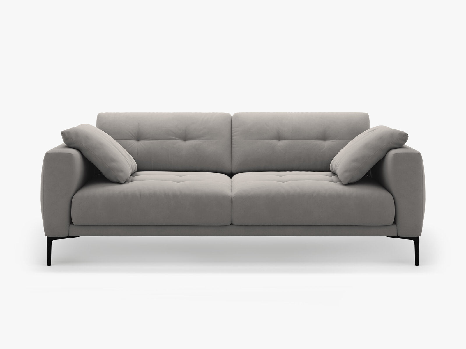 Micadoni Sofa Bemy 4-Sitzer Samt Grau