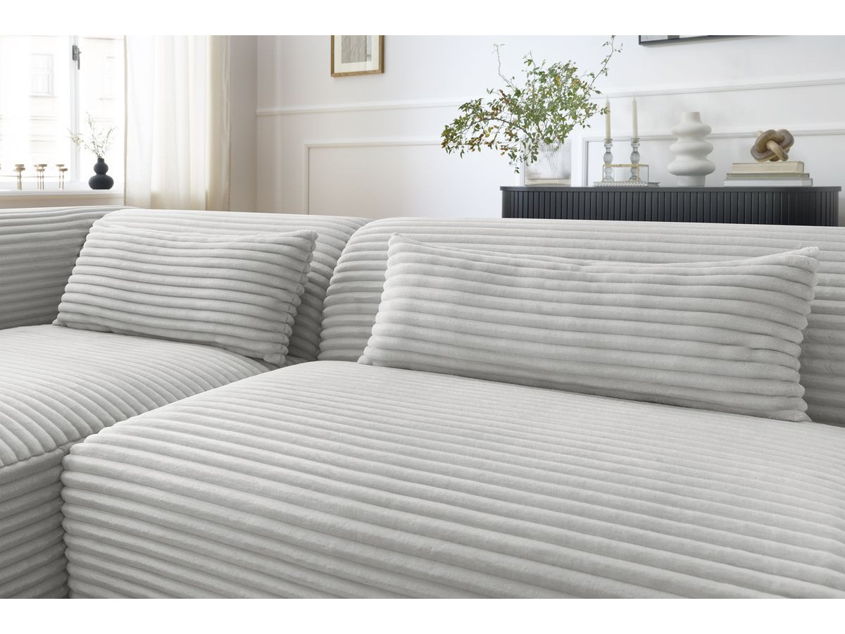 Bobochic Harry Ecksofa Breitcord weich Hellgrau Ecke links