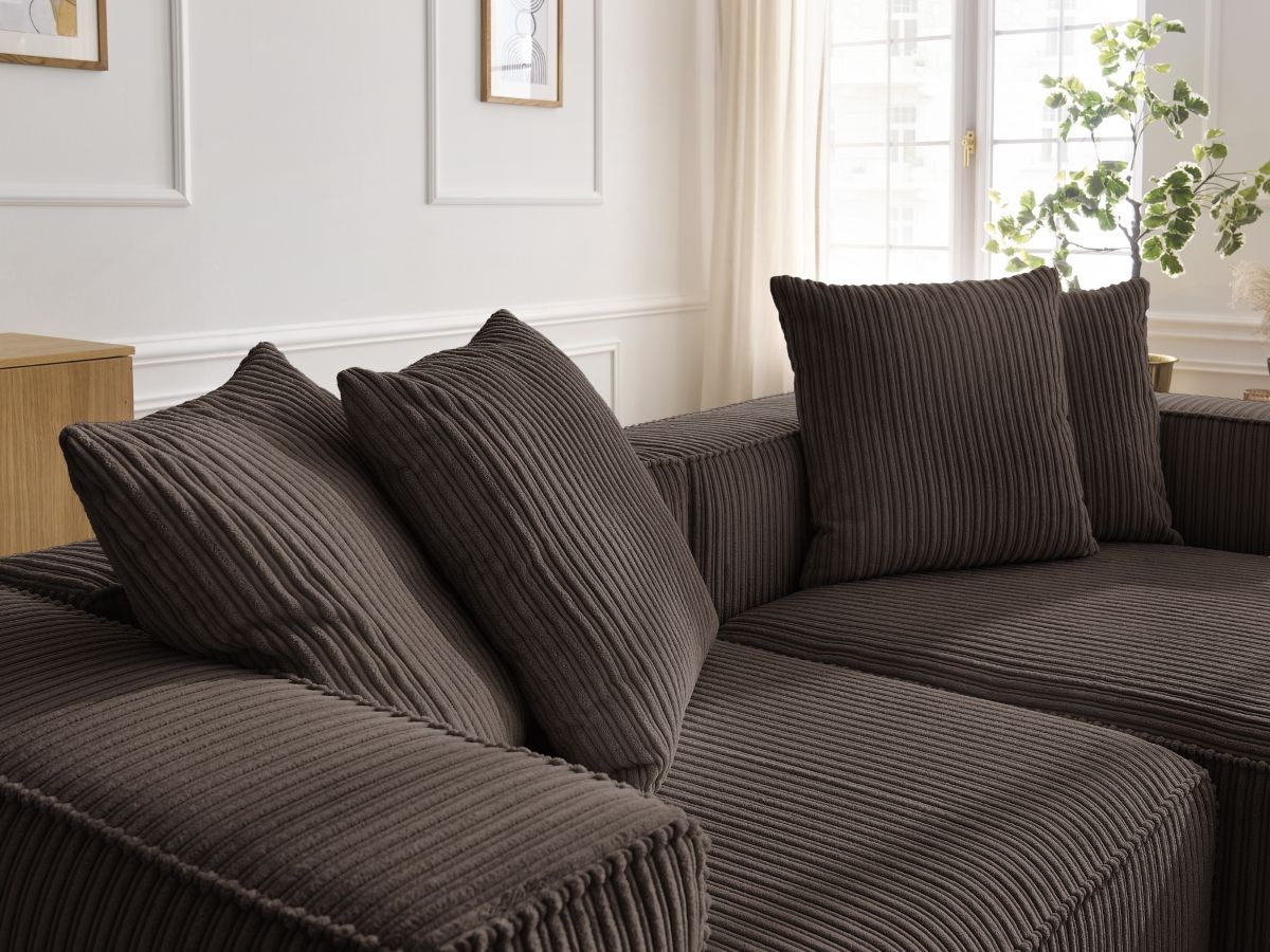 Bobochic Nina Ecksofa Cordsamt Braun Ecke rechts